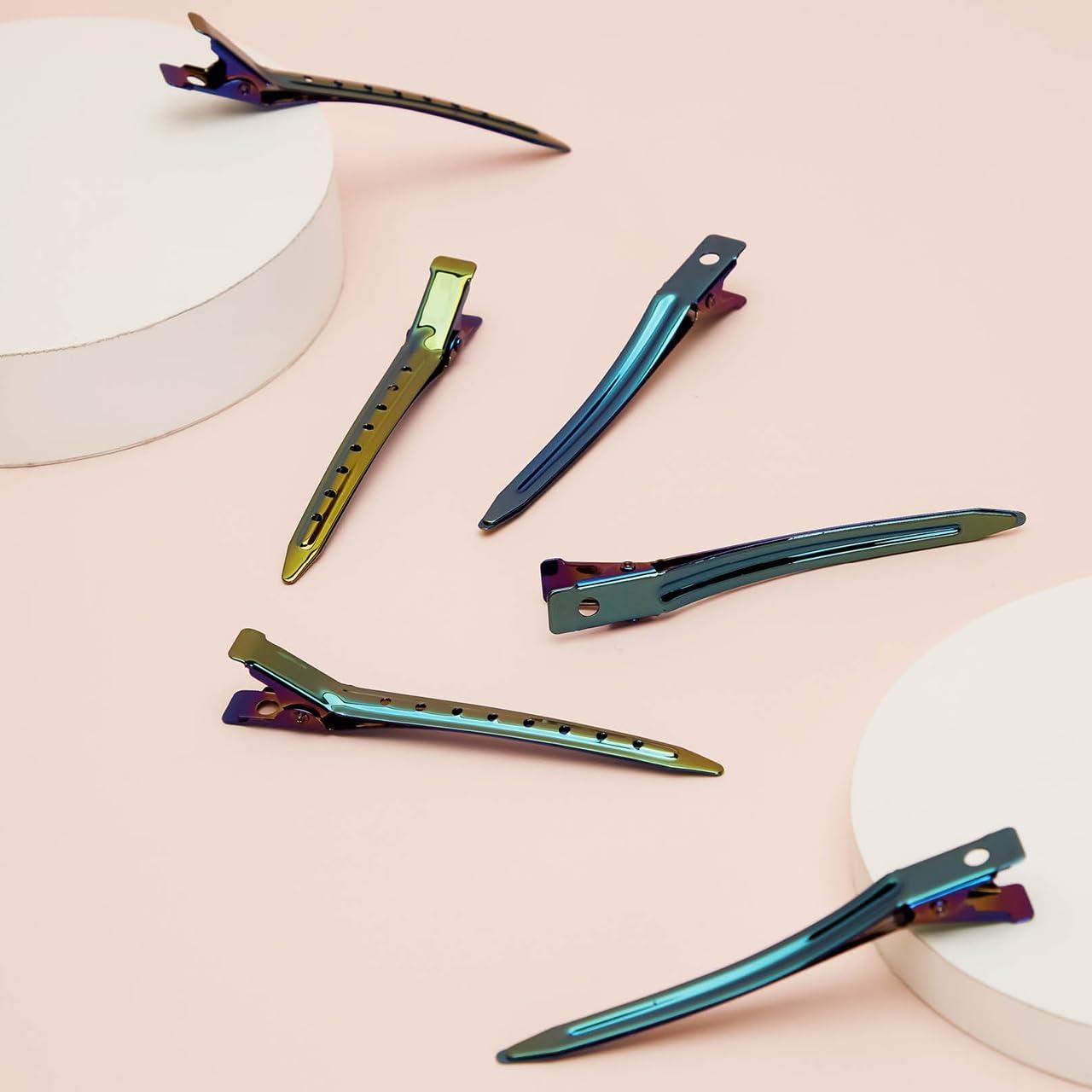 Pinzas para el cabello Kitsch Iridescentes - 6 piezas de metal