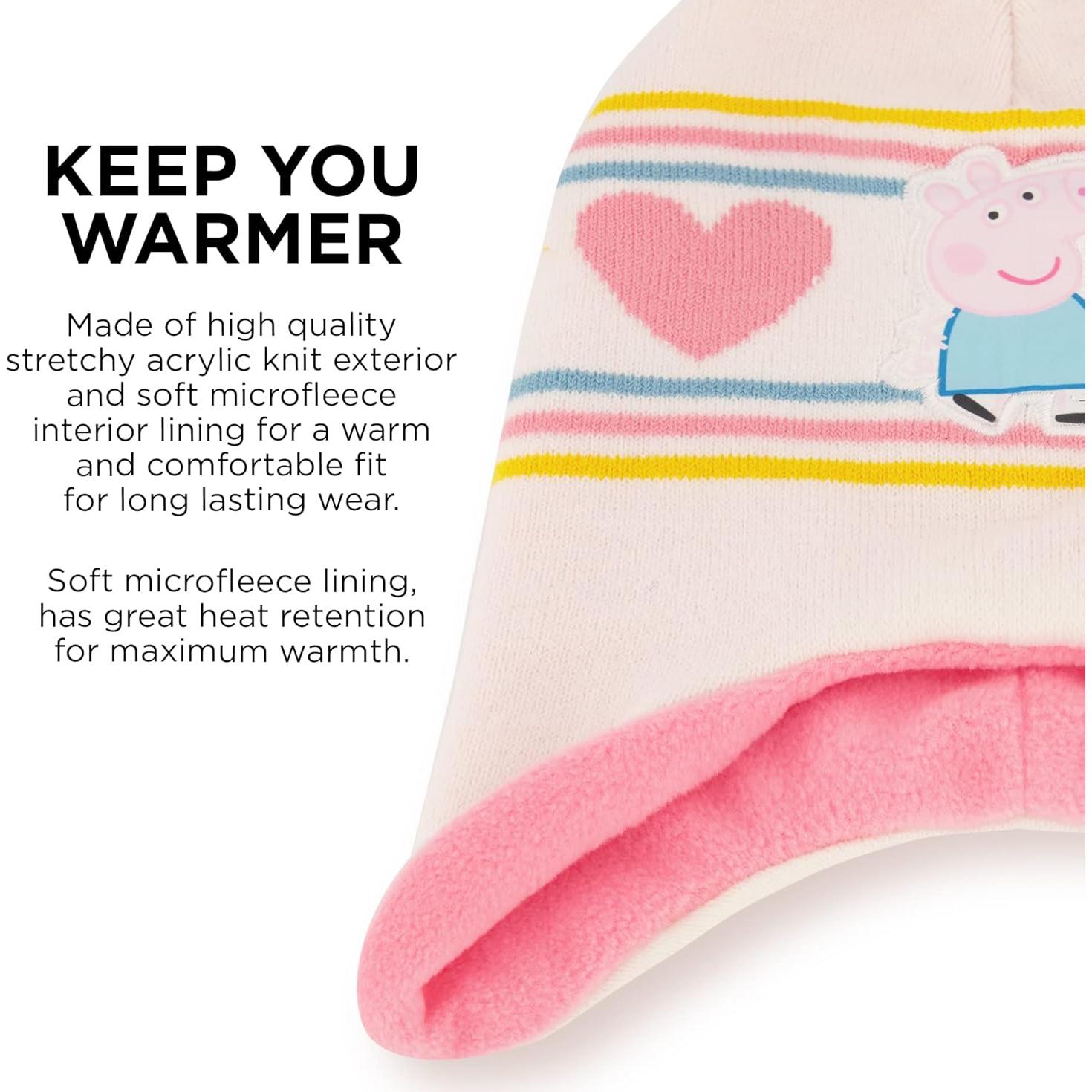 Gorro de invierno Hasbro Peppa Pig + Guantes para bebés