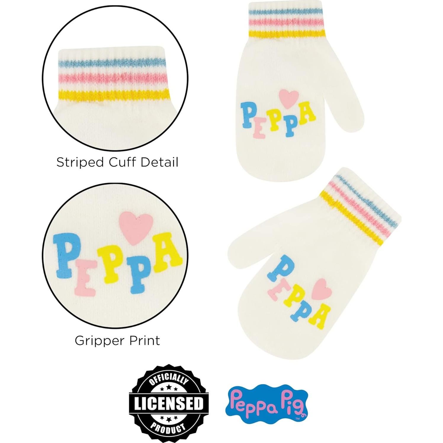 Gorro de invierno Hasbro Peppa Pig + Guantes para bebés