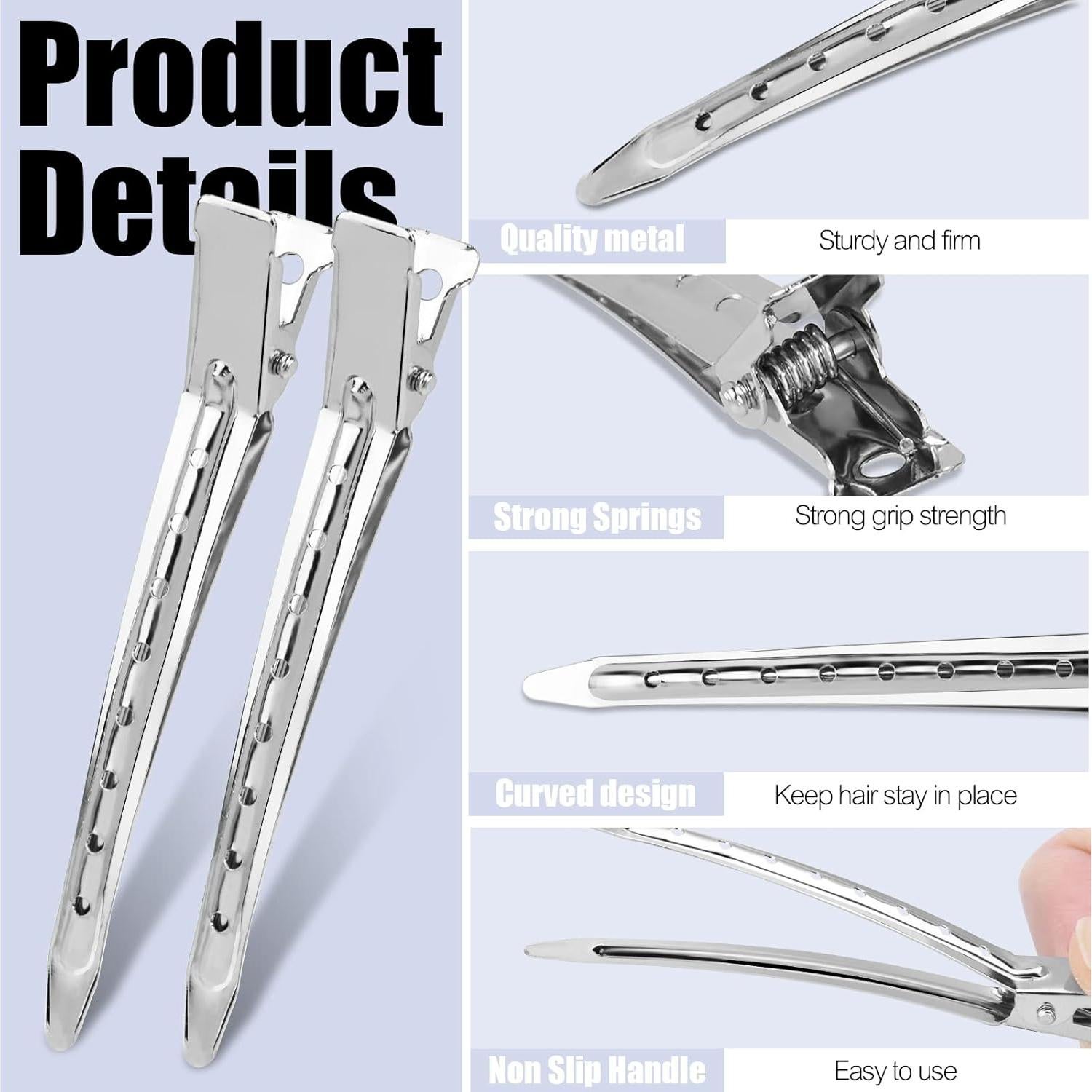 Clips de Pico de Pato YGDZ 30pcs 8.9cm Metal Plata