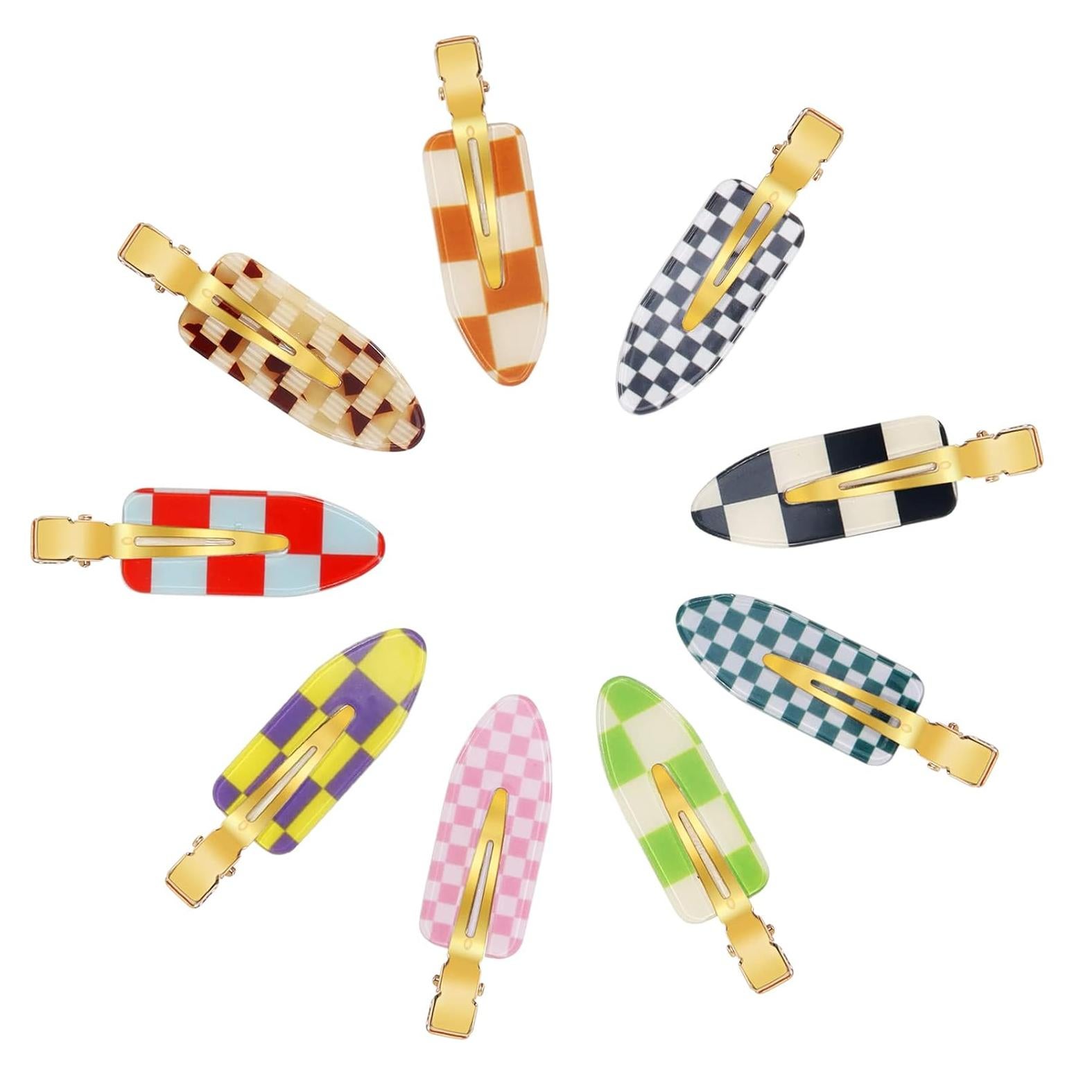 9 Clips para el Cabello Sin Doblado KesaPlan - Coloridos y Ligeros