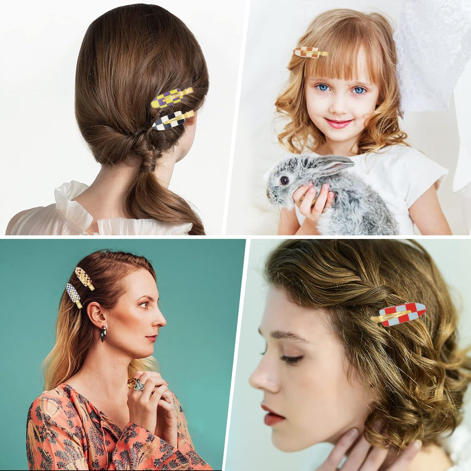 9 Clips para el Cabello Sin Doblado KesaPlan - Coloridos y Ligeros