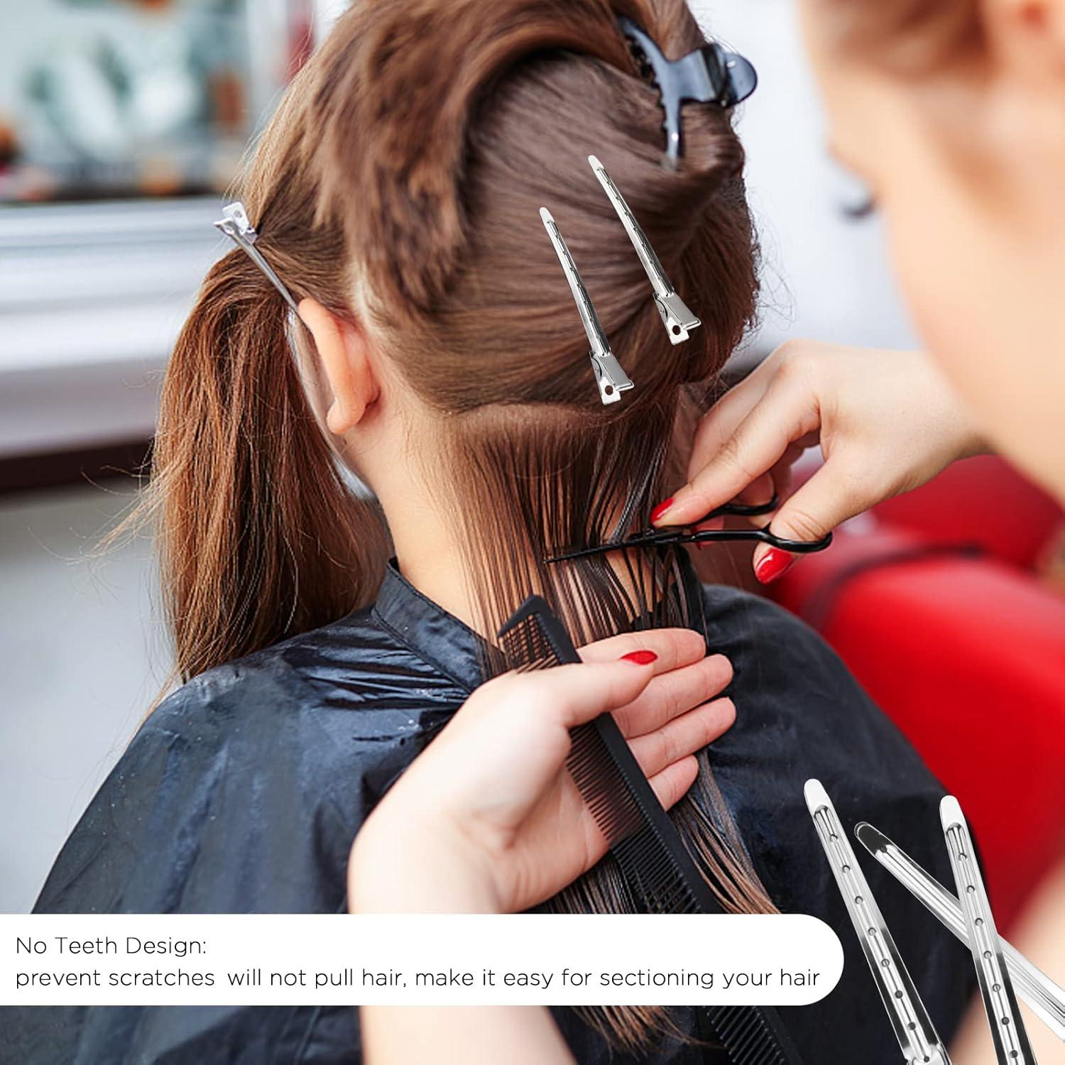 50 Clips de Pelo en Forma de Pato Neworkg Plateados 9 cm