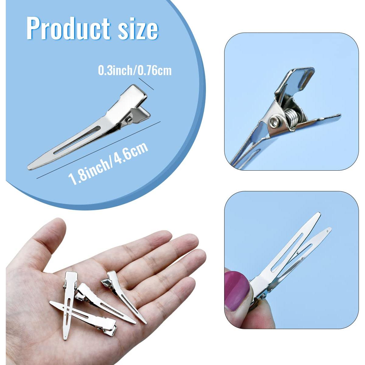 Clips de Pelo de Metal Tenalleys 50 Pcs 4.5 cm Plateados