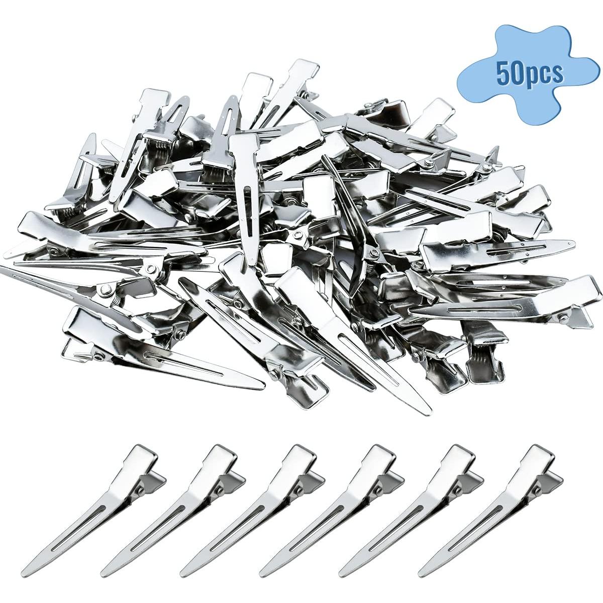Clips de Pelo de Metal Tenalleys 50 Pcs 4.5 cm Plateados