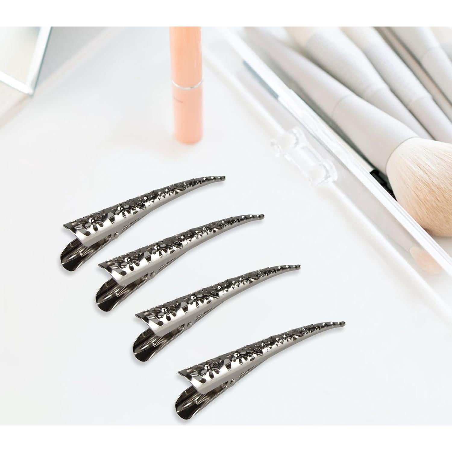 Clip de Pico de Pato Grande Time Roaming Plateado 4 Pzas