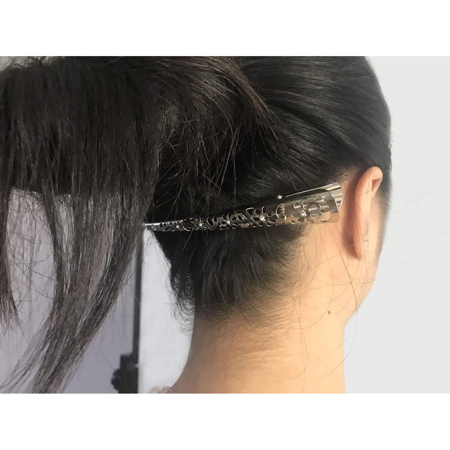 Clip de Pico de Pato Grande Time Roaming Plateado 4 Pzas