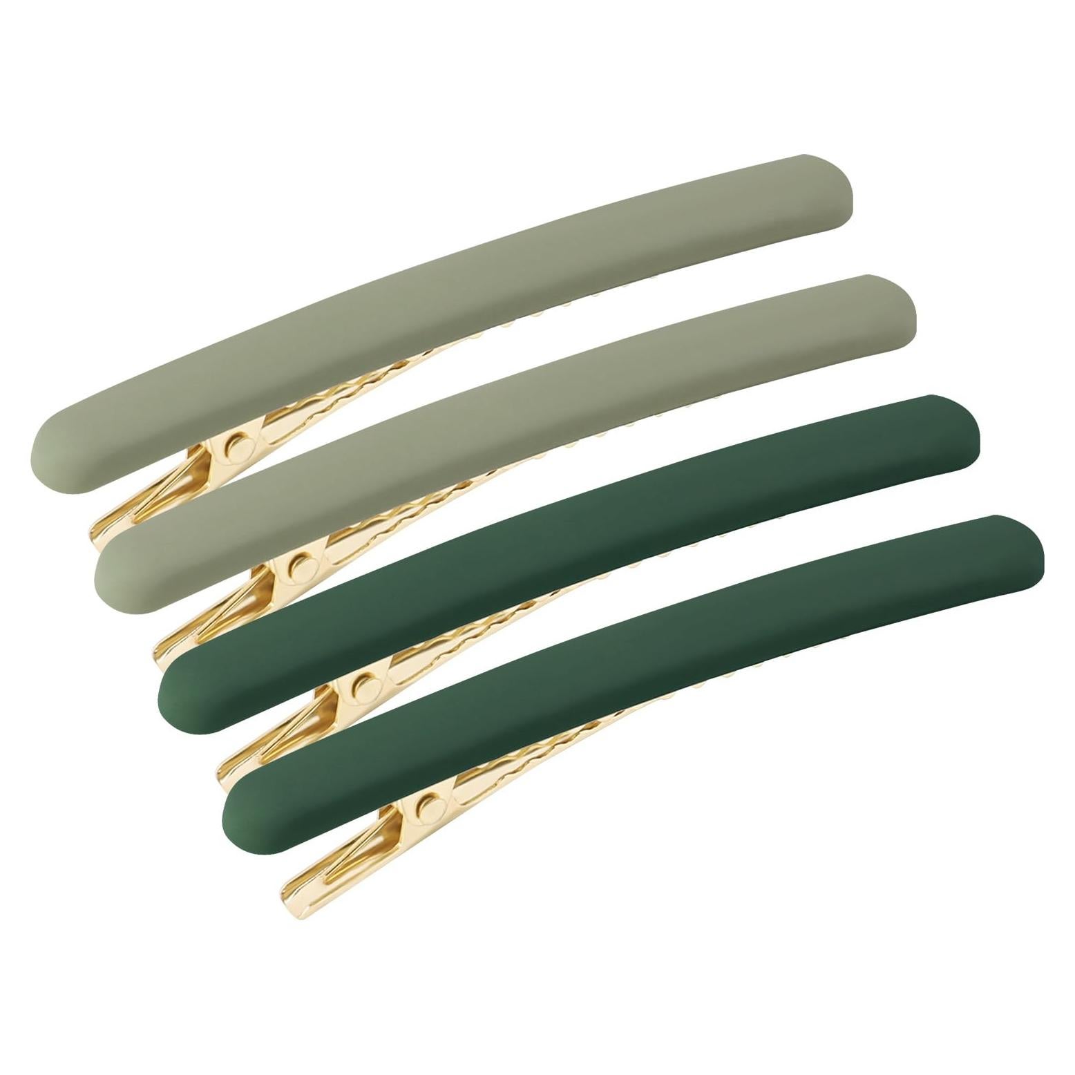 4 Clips de Pelo en Forma de Pato Motroce - 9 cm Verde