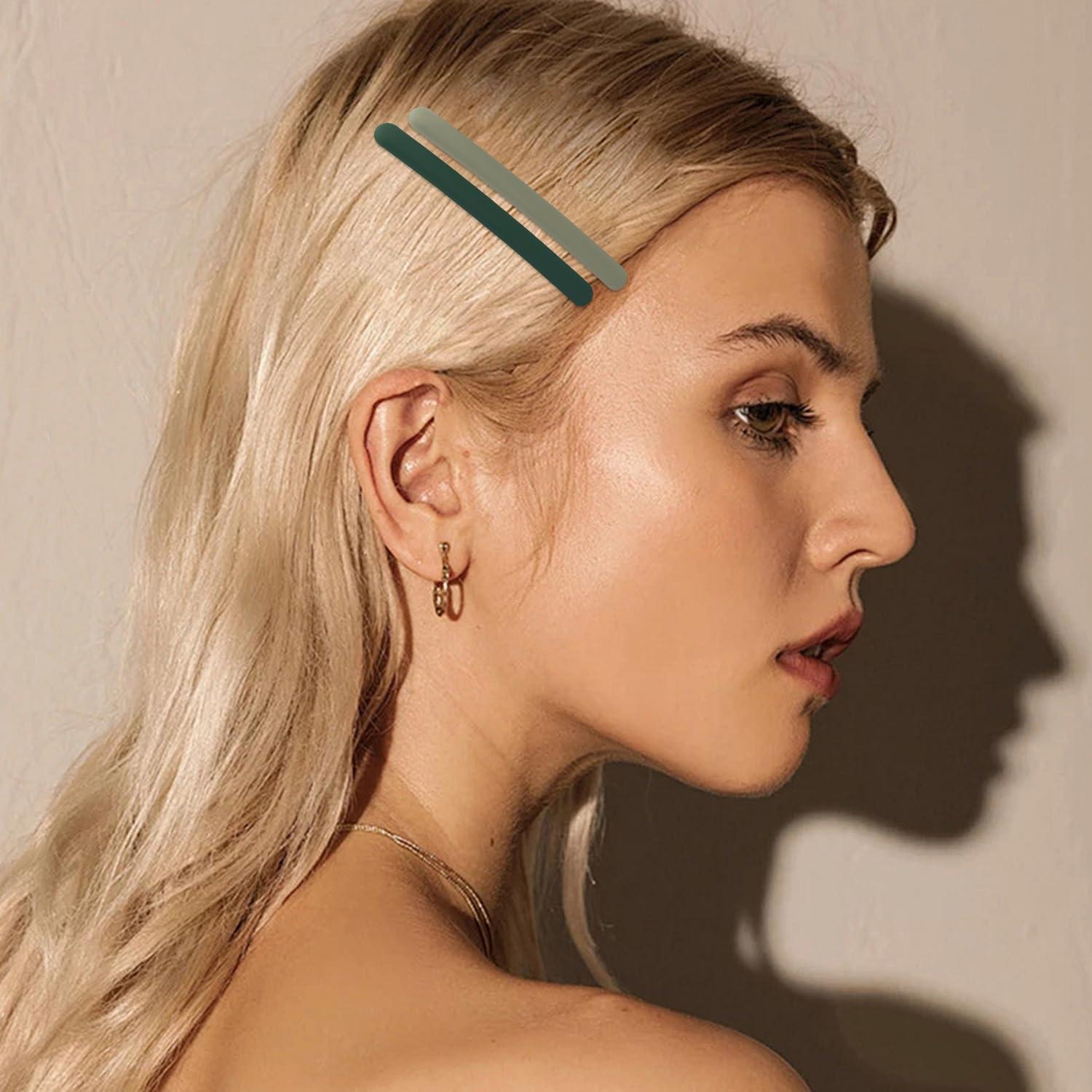 4 Clips de Pelo en Forma de Pato Motroce - 9 cm Verde