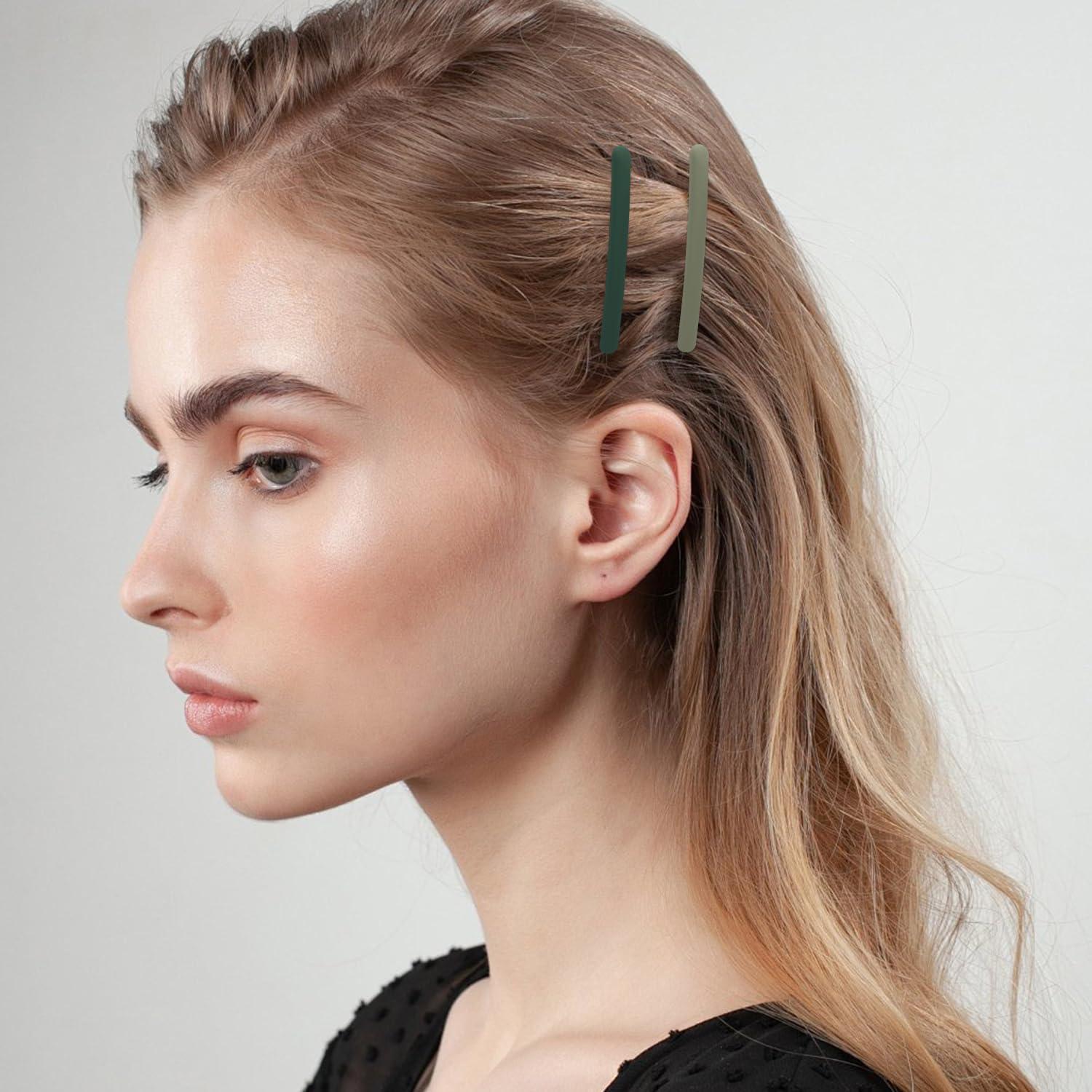 4 Clips de Pelo en Forma de Pato Motroce - 9 cm Verde