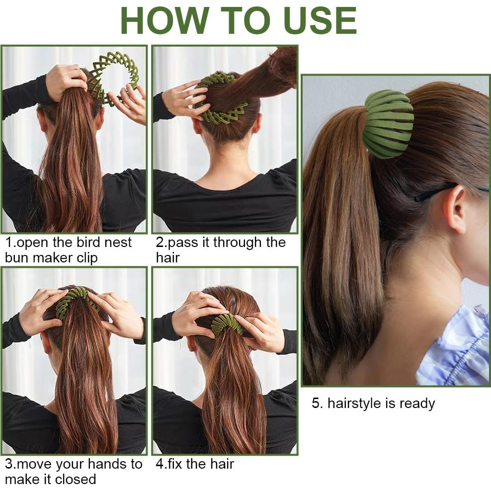 Clip Mágico para Cabello Aokid - Nido de Pájaro Expandible 12cm