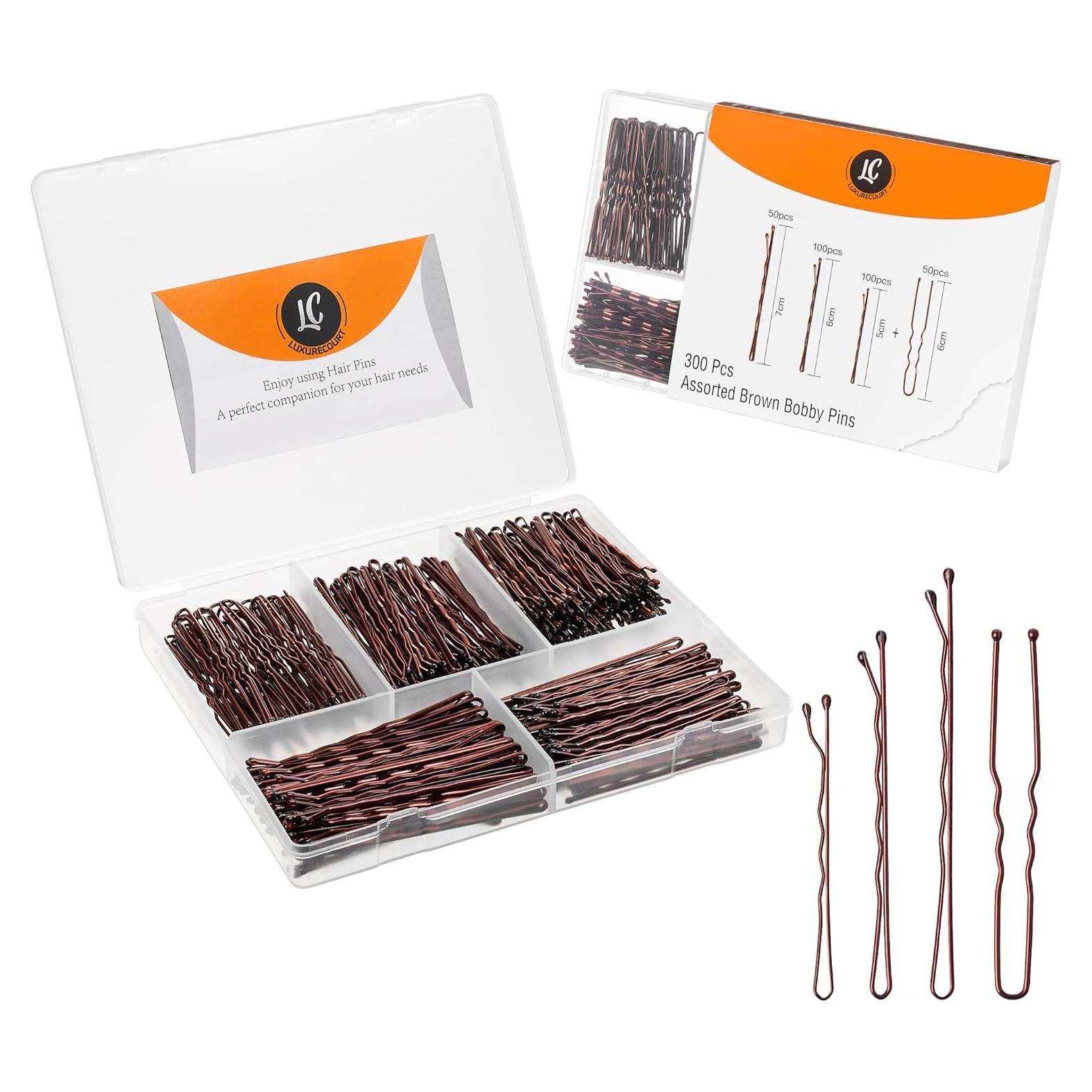 Paquete de 300 Horquillas Marrones Luxurecourt - Antideslizantes