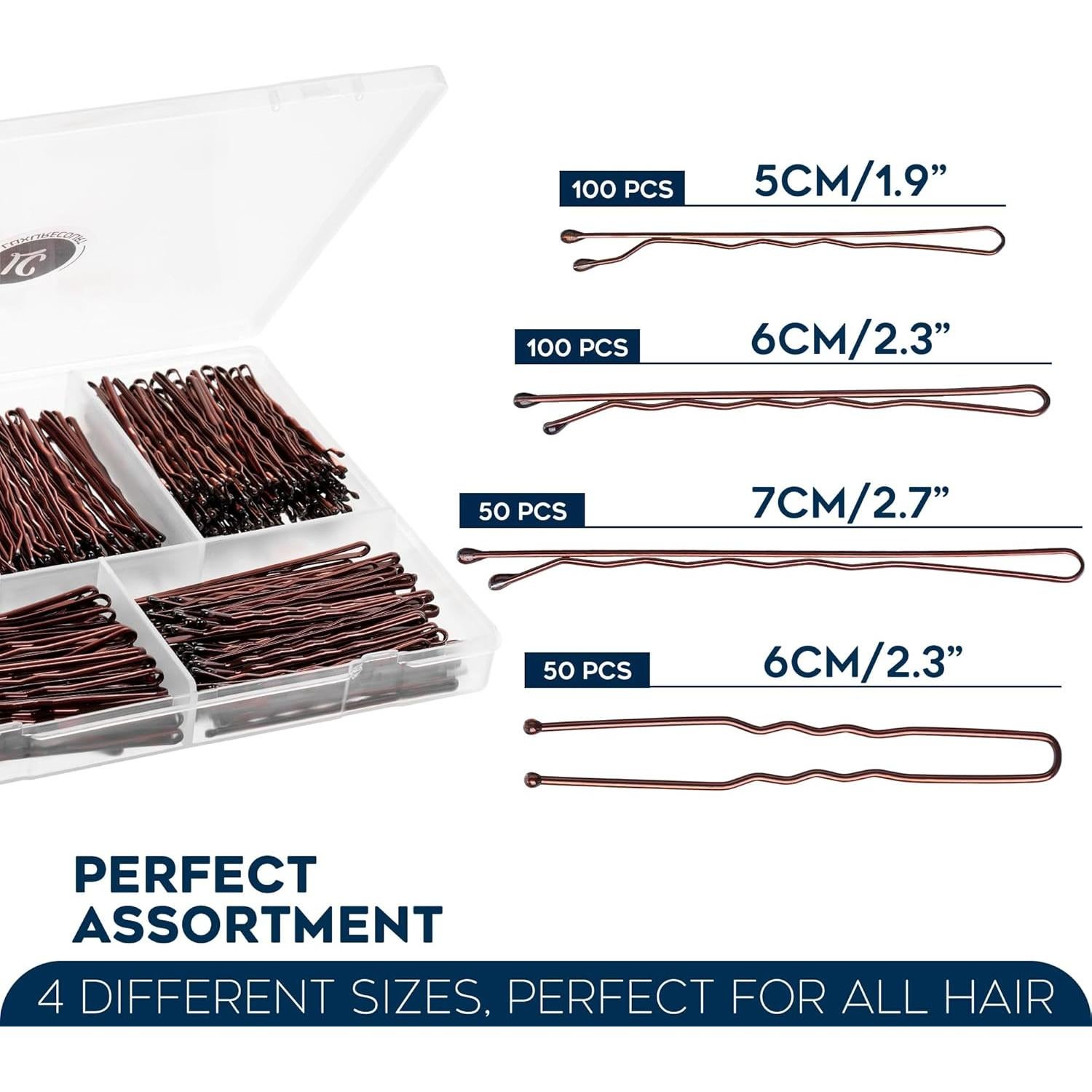 Paquete de 300 Horquillas Marrones Luxurecourt - Antideslizantes