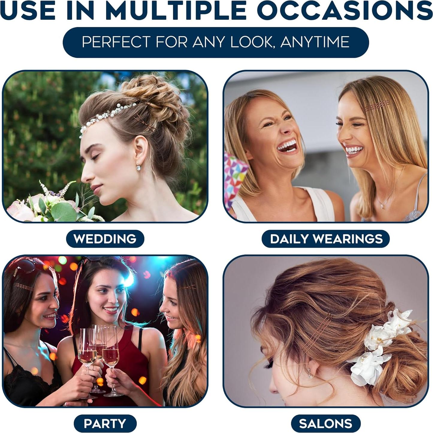 Paquete de 300 Horquillas Marrones Luxurecourt - Antideslizantes