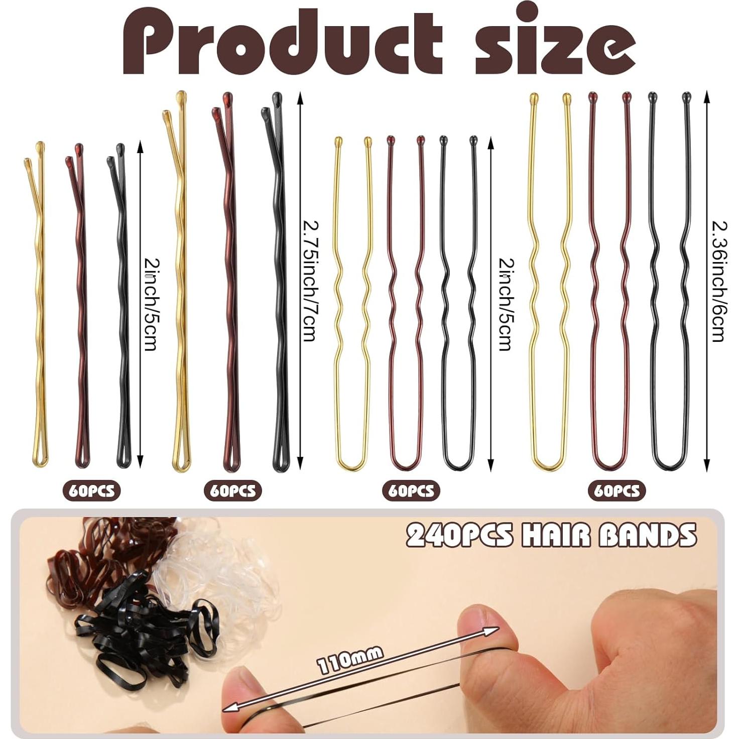 Kit de Horquillas para el Cabello ProSuites 480 Pcs Variados