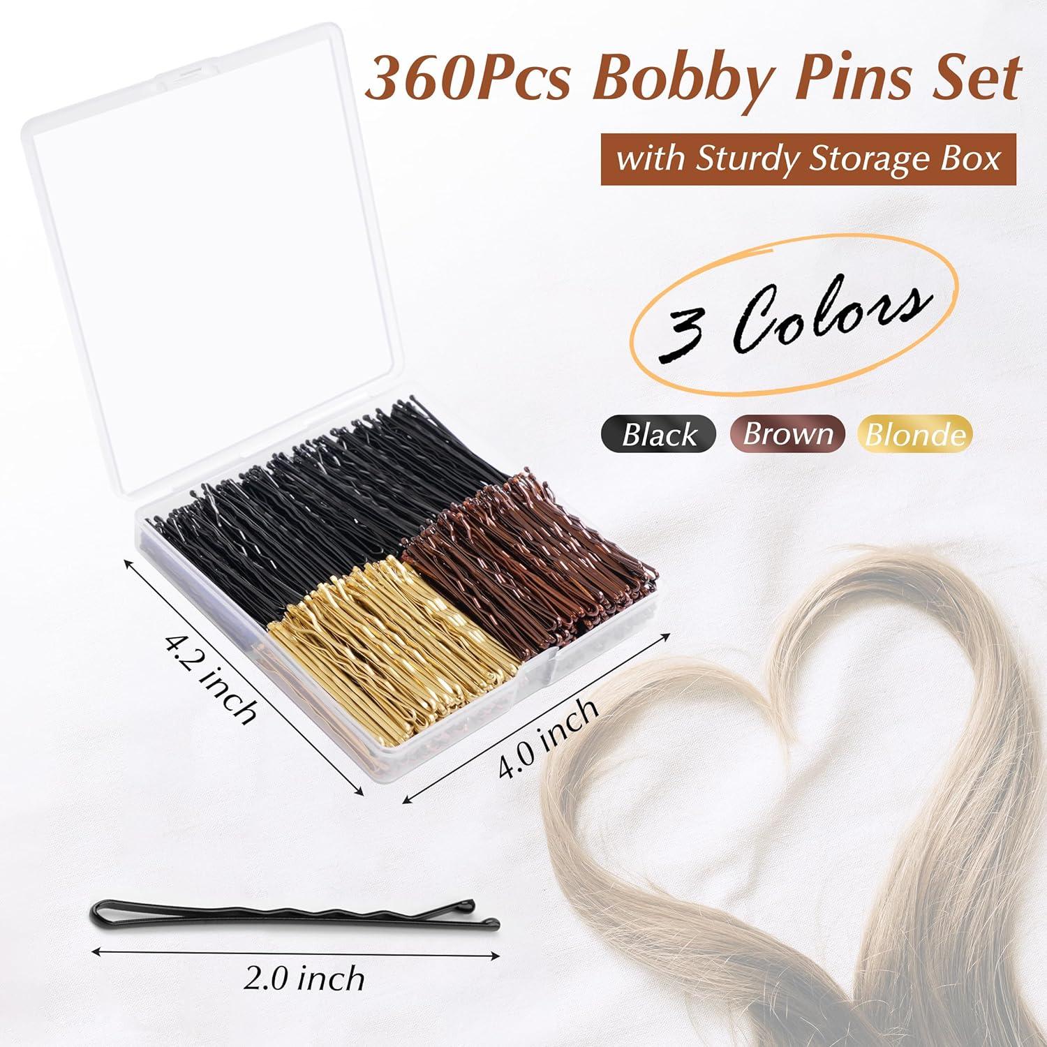 Pinzas para Cabello 360 Pcs DF - 5.08 cm, 3 Colores