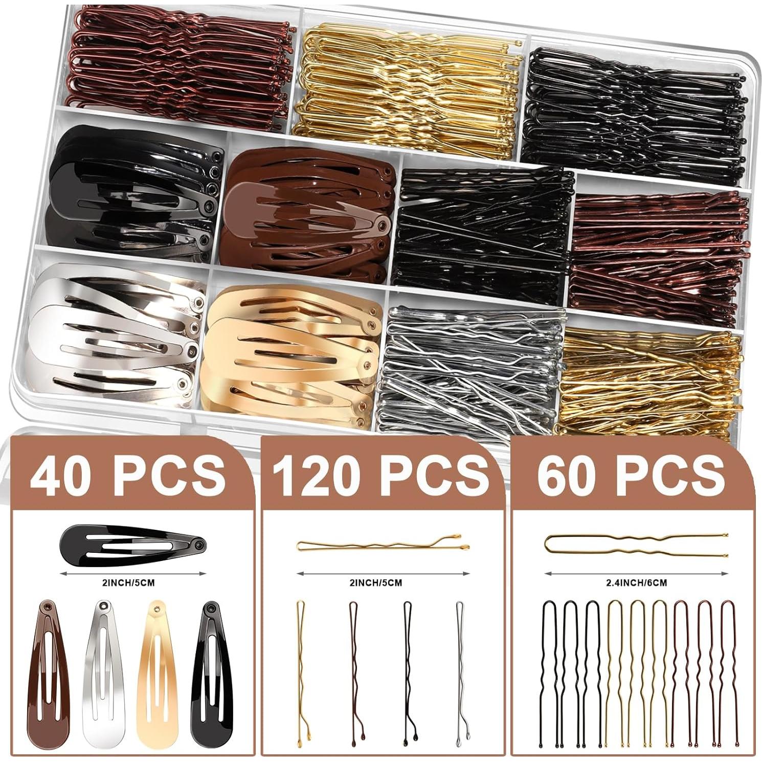 Conjunto de Horquillas YGDZ 120 Piezas para Cabello - Marrón, Negro, Plateado, Dorado