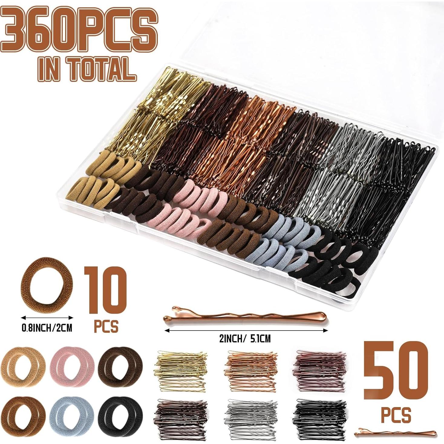 Kit de 360 Horquillas y Gomas Fuceury - 300 Horquillas 5.1 cm