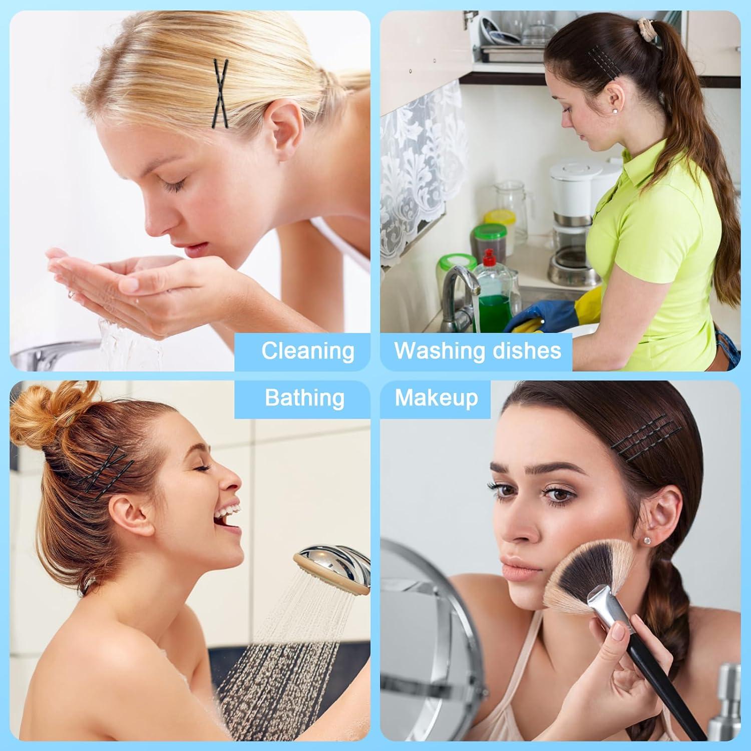 Pinzas para el cabello Fosvrde 300 Pcs 5 cm negras antideslizantes