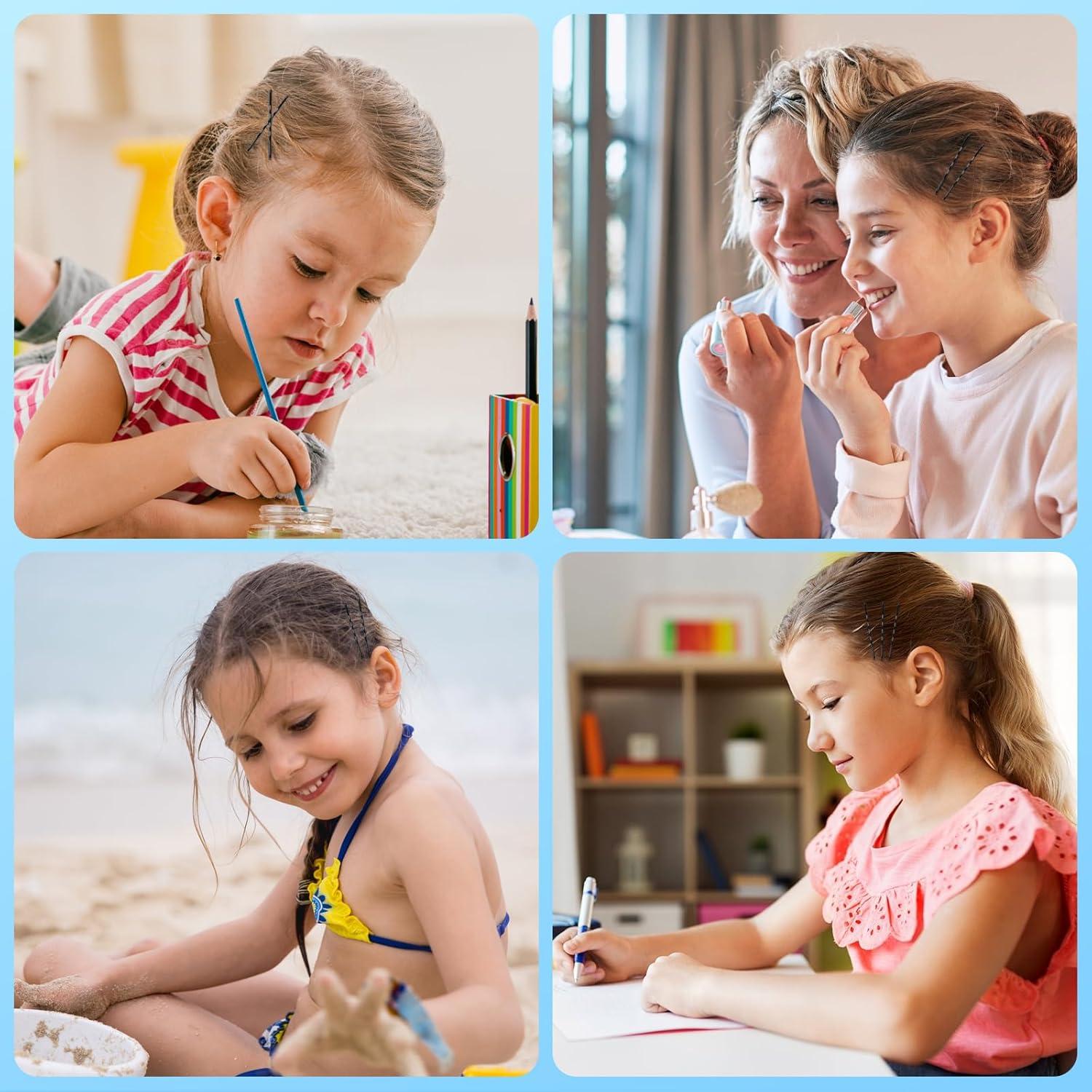 Pinzas para el cabello Fosvrde 300 Pcs 5 cm negras antideslizantes