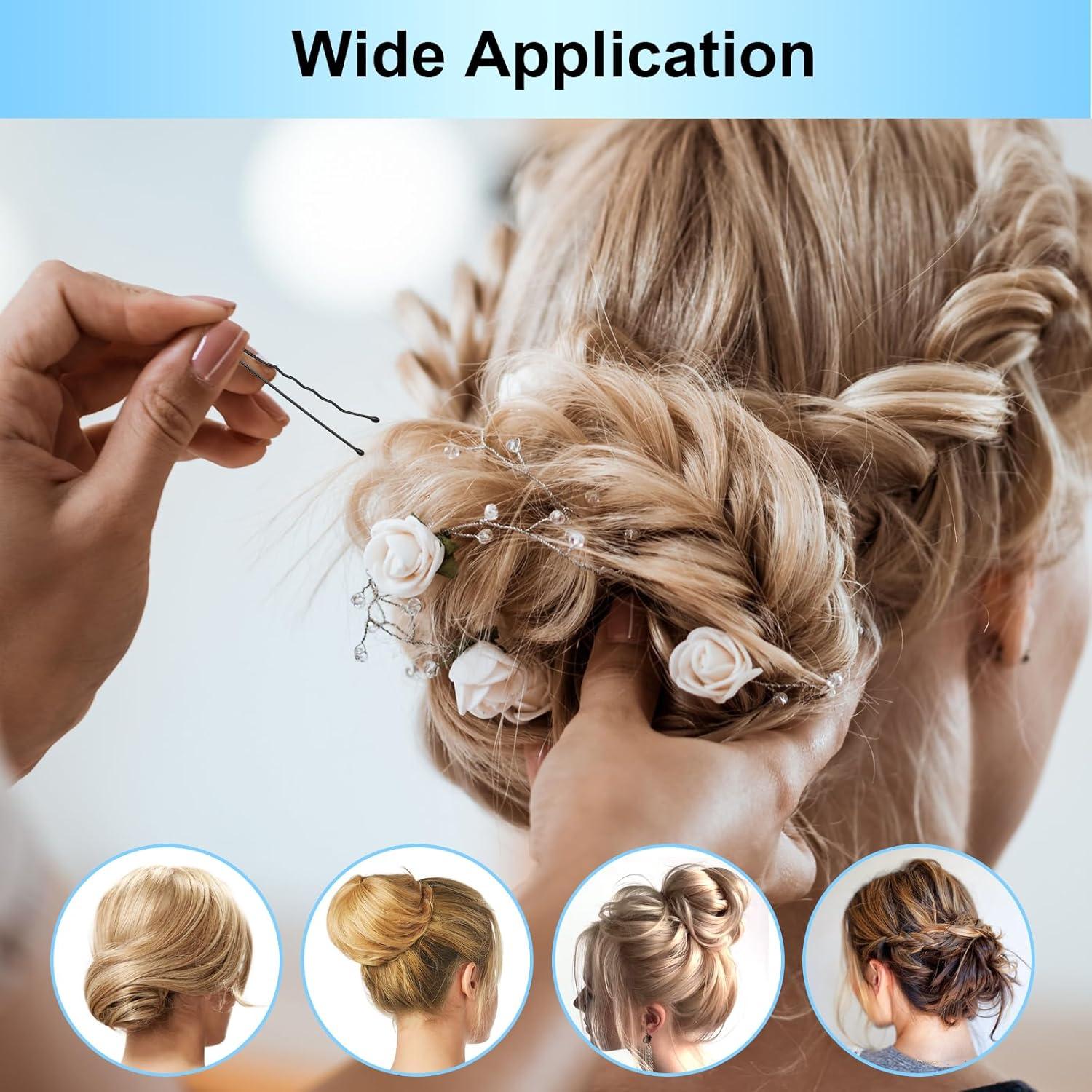 Pinzas para el cabello Fosvrde 300 Pcs 5 cm negras antideslizantes