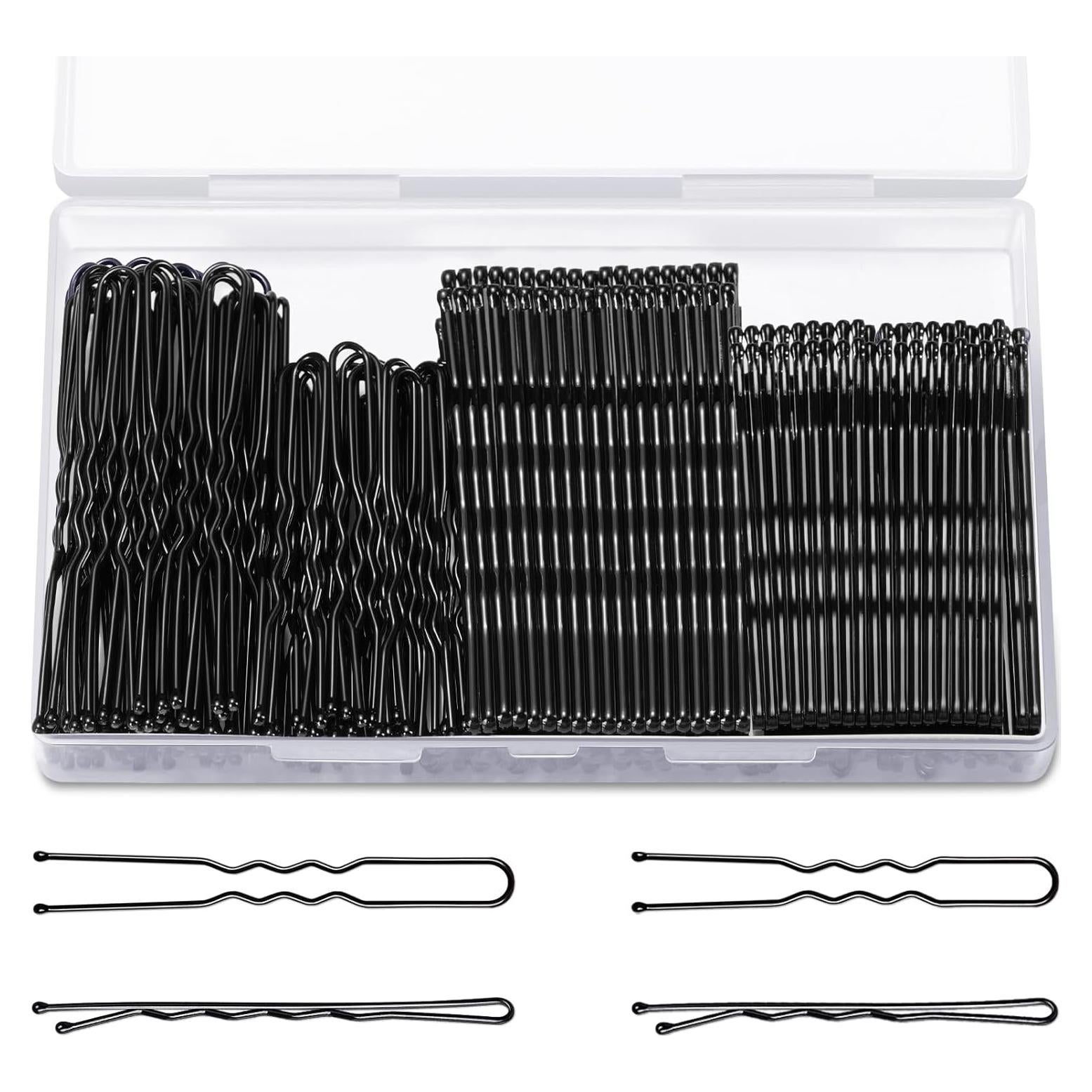 Kit de Horquillas TsMADDTs Negras 200PCS con Caja 2.4in y 2in