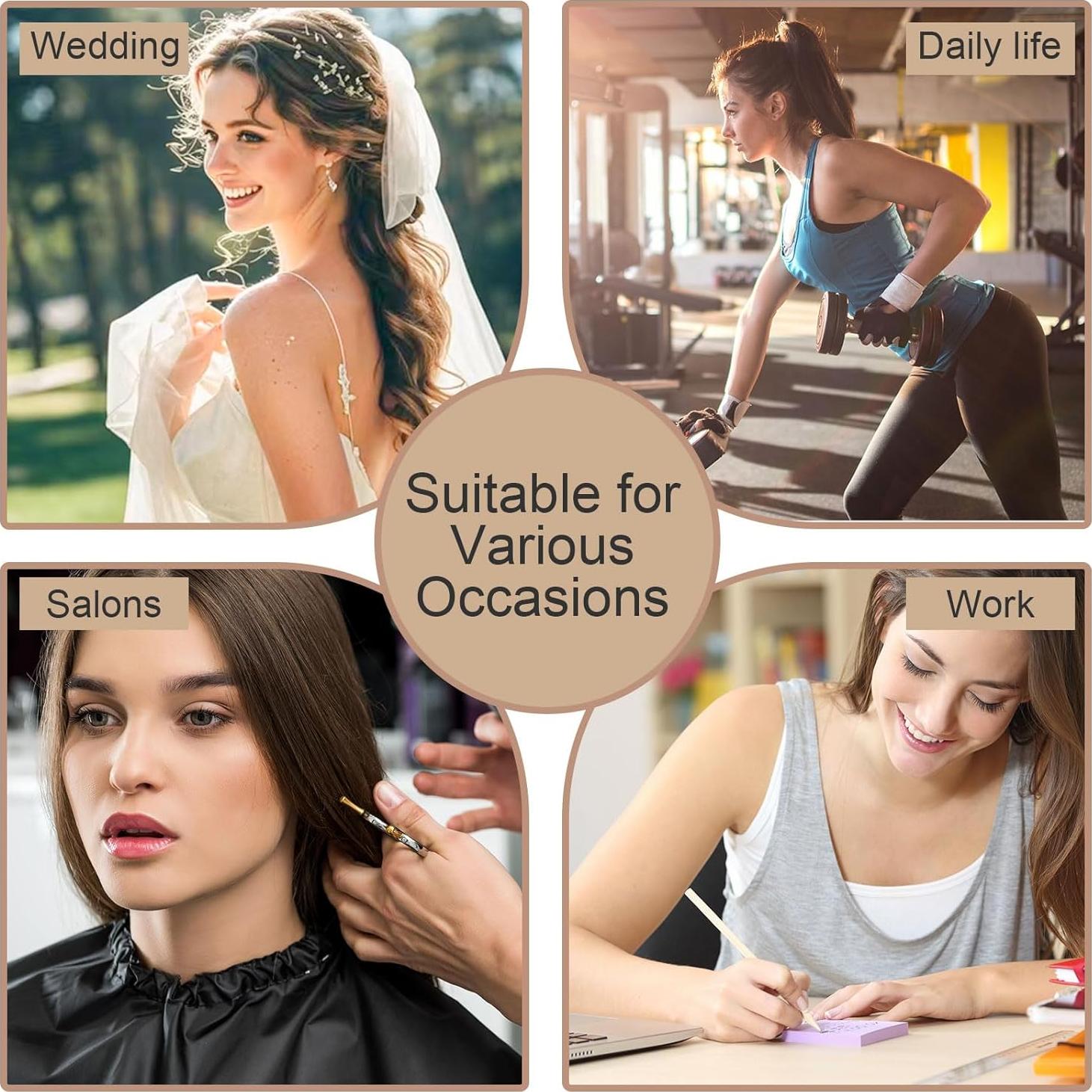 Kit de 400 Piezas Horquillas y Gomas VOXIZER - 200 Horquillas Negras y 200 Gomas Sin Tirones