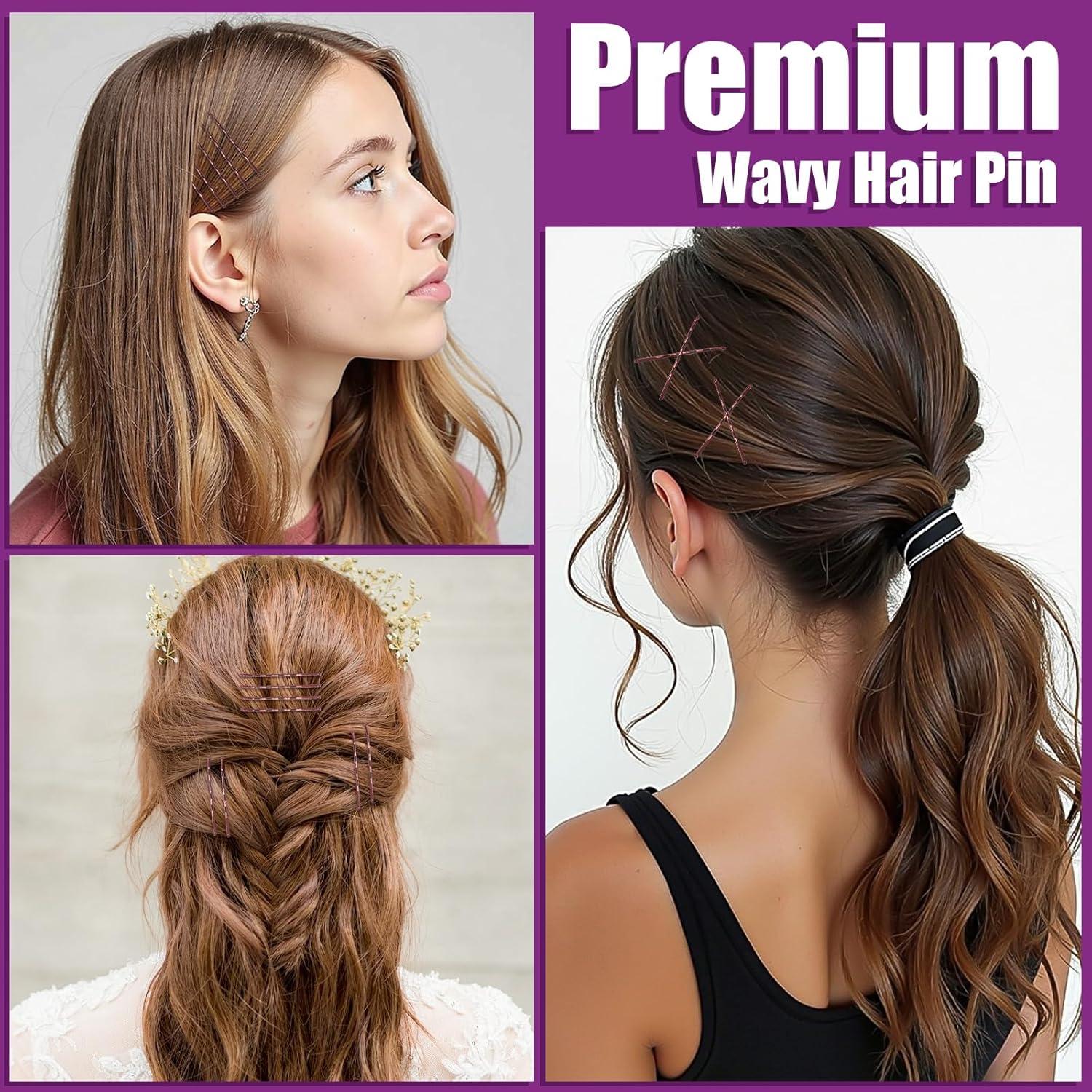 Paquete de 300 Horquillas Marrones GudeKeen - 4 Tamaños y Antideslizantes