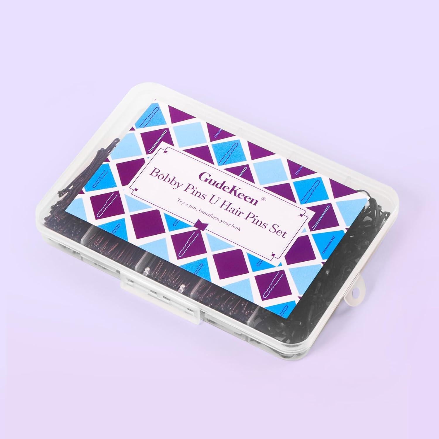 Paquete de 300 Horquillas Marrones GudeKeen - 4 Tamaños y Antideslizantes