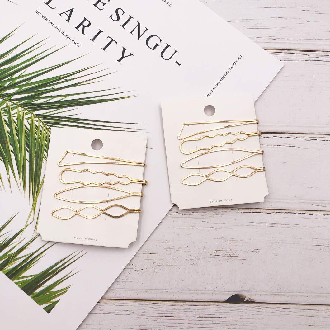 Juego de Horquillas para el Cabello Messen 8 Piezas Doradas