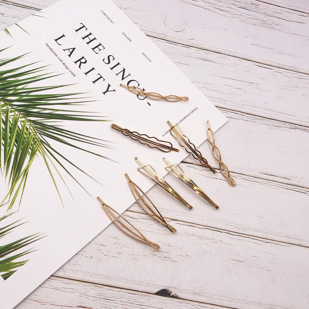 Juego de Horquillas para el Cabello Messen 8 Piezas Doradas