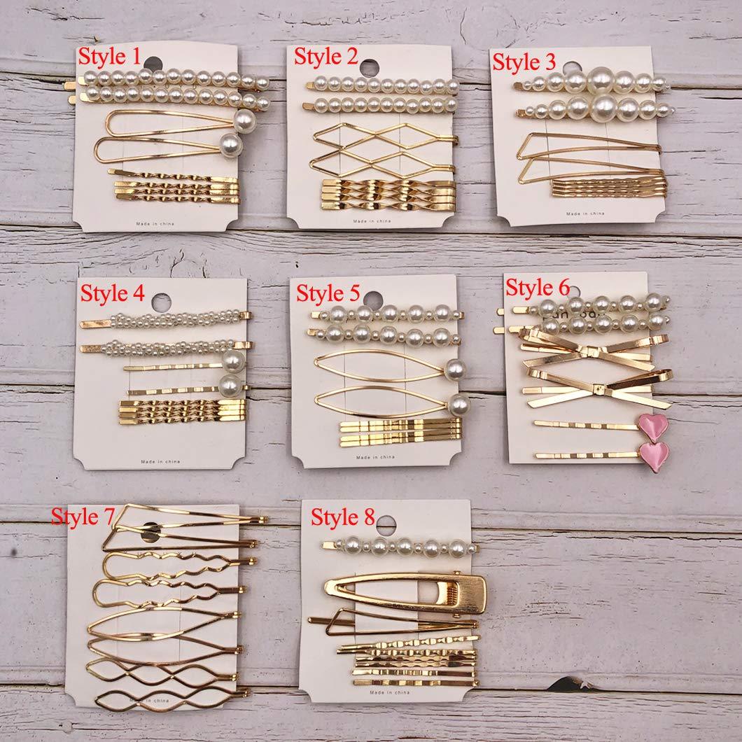 Juego de Horquillas para el Cabello Messen 8 Piezas Doradas