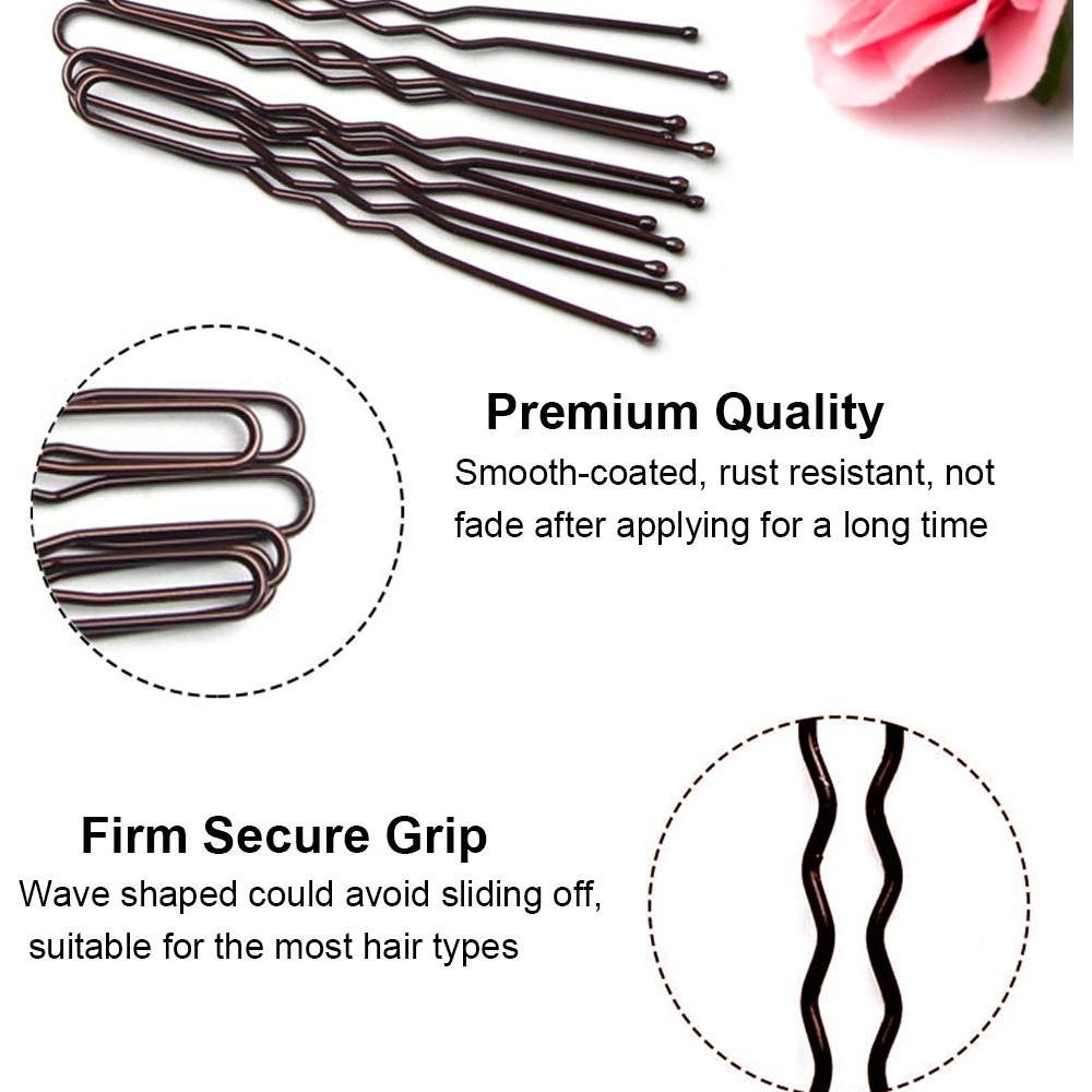 200 Horquillas en U Marrones MAORULU 6.1cm y 5.1cm