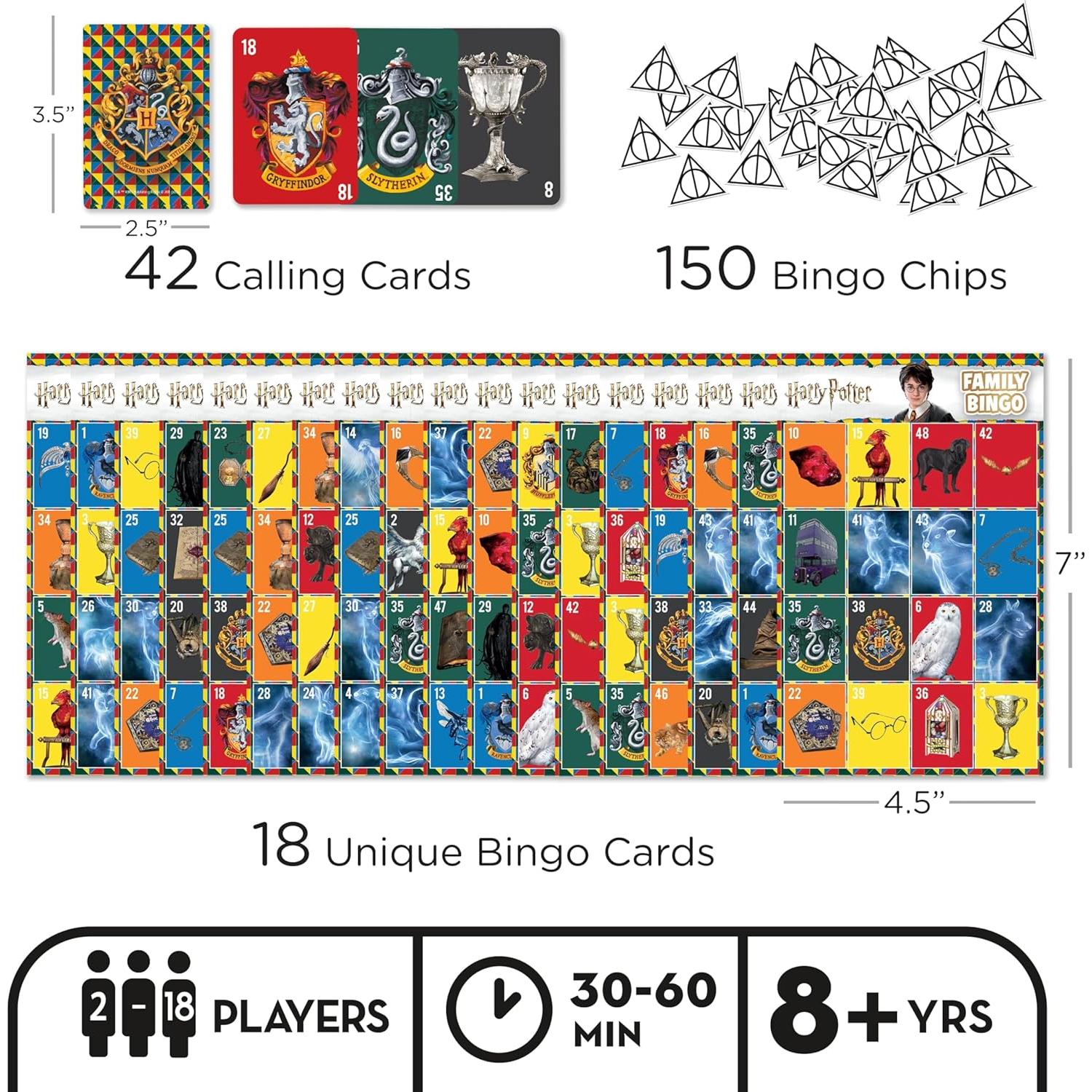 Juego de Bingo Familiar AQUARIUS Harry Potter - 18 Tarjetas