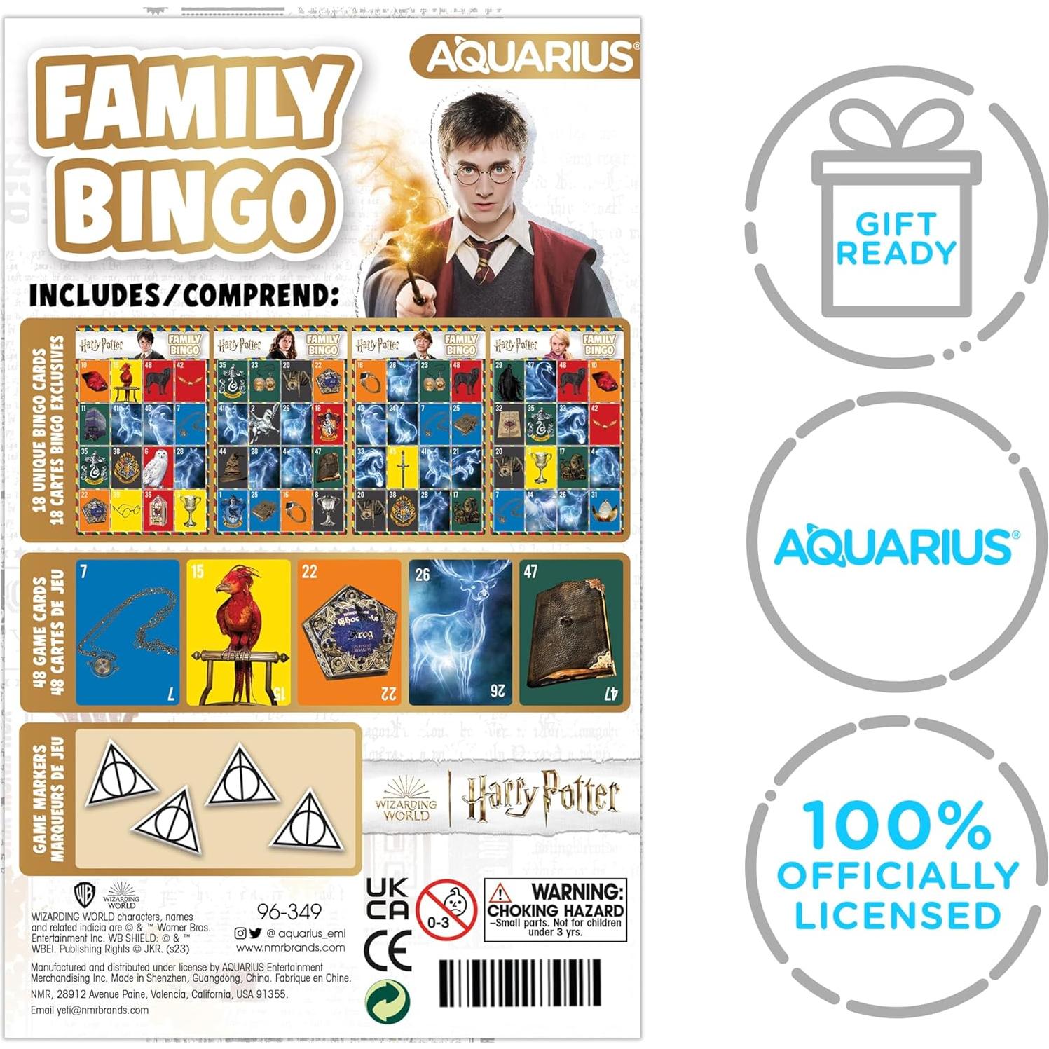 Juego de Bingo Familiar AQUARIUS Harry Potter - 18 Tarjetas