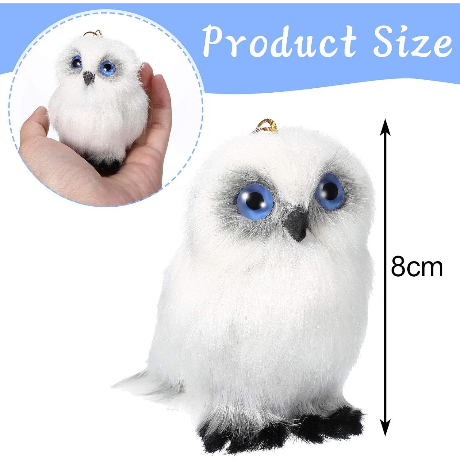 Skylety 6 Pcs Mini Juguete de Búho de Peluche 8 cm Blanco