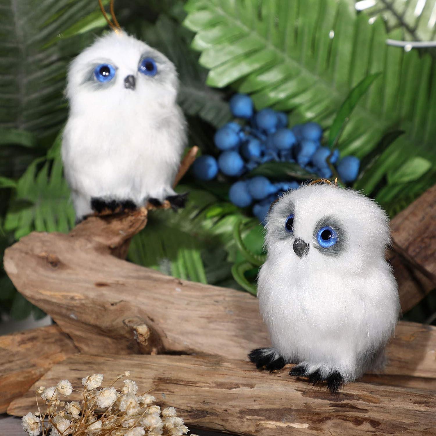 Skylety 6 Pcs Mini Juguete de Búho de Peluche 8 cm Blanco