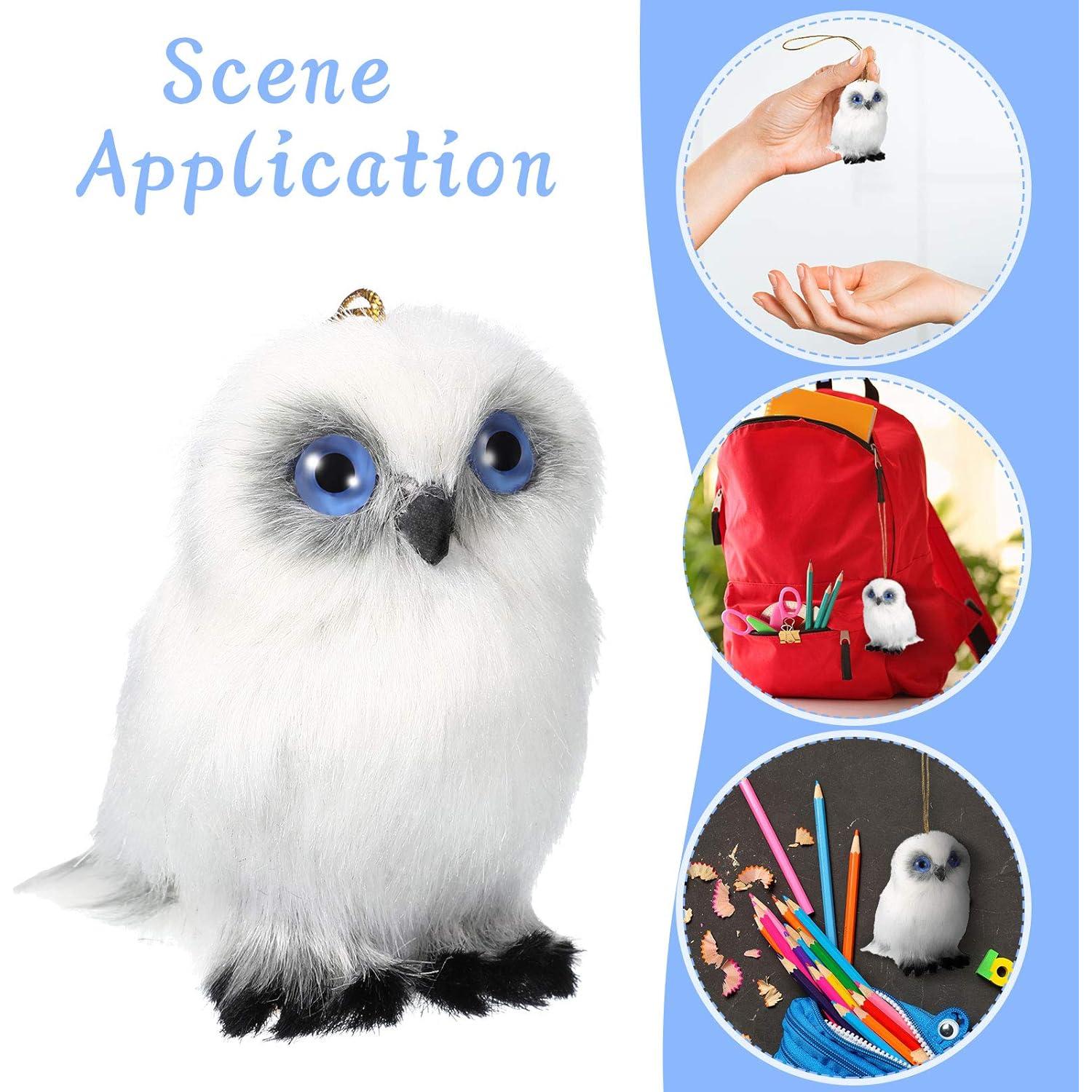 Skylety 6 Pcs Mini Juguete de Búho de Peluche 8 cm Blanco