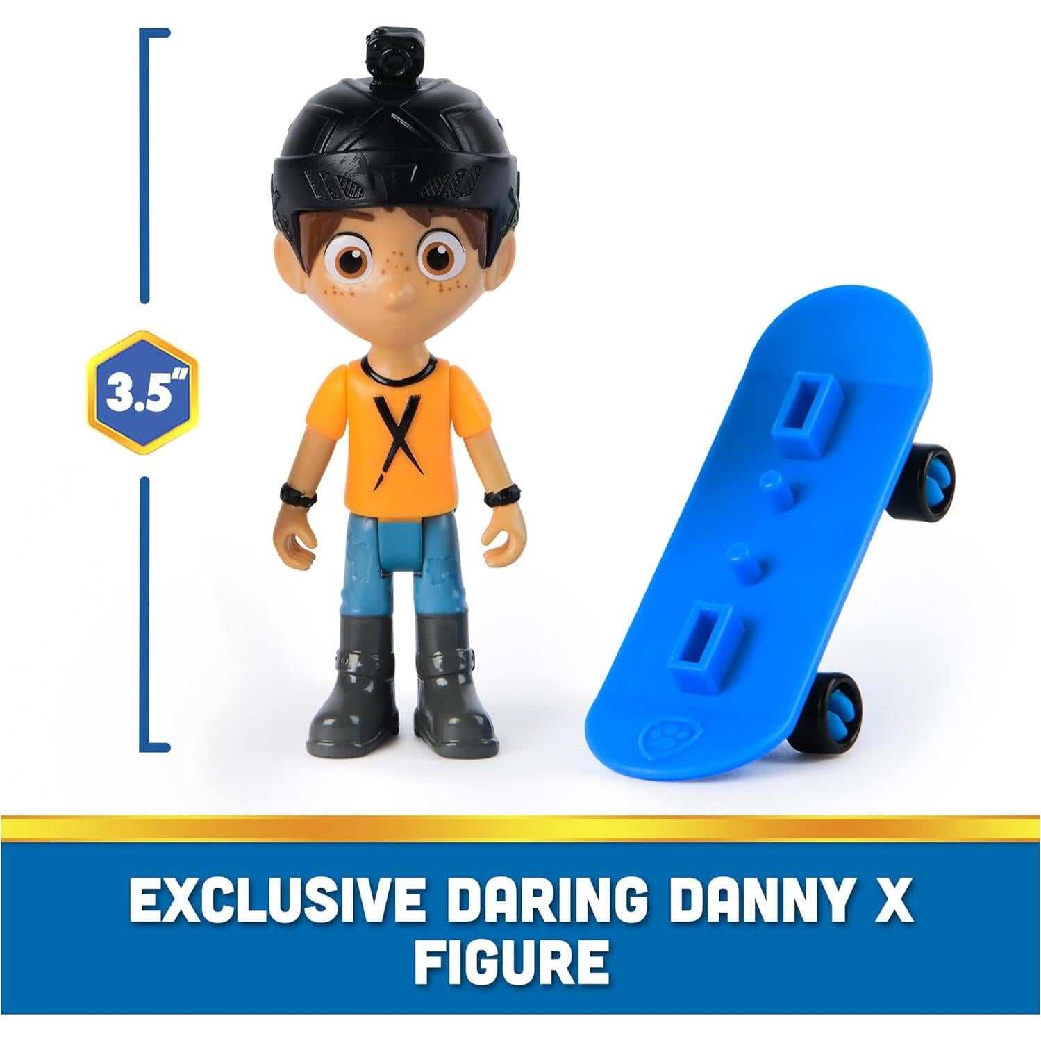 Figuras de Paw Patrol Marshall y Daring Danny X con Patineta
