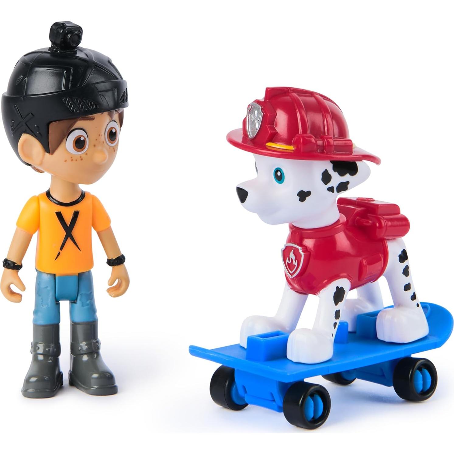 Figuras de Paw Patrol Marshall y Daring Danny X con Patineta