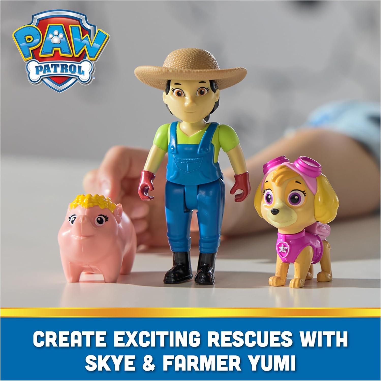 Figuras de Paw Patrol Skye, Farmer Yumi y Cerdito - Juguetes