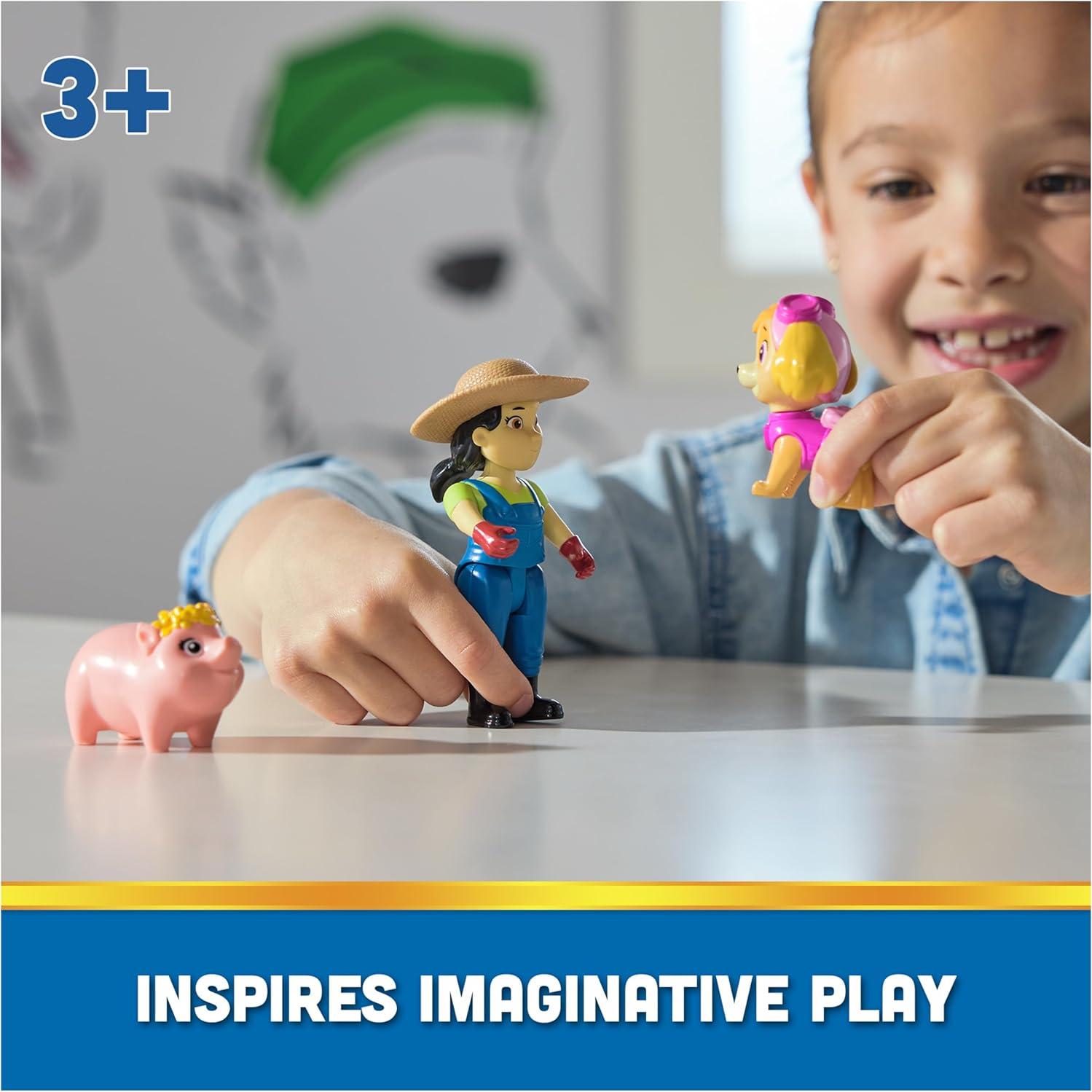Figuras de Paw Patrol Skye, Farmer Yumi y Cerdito - Juguetes