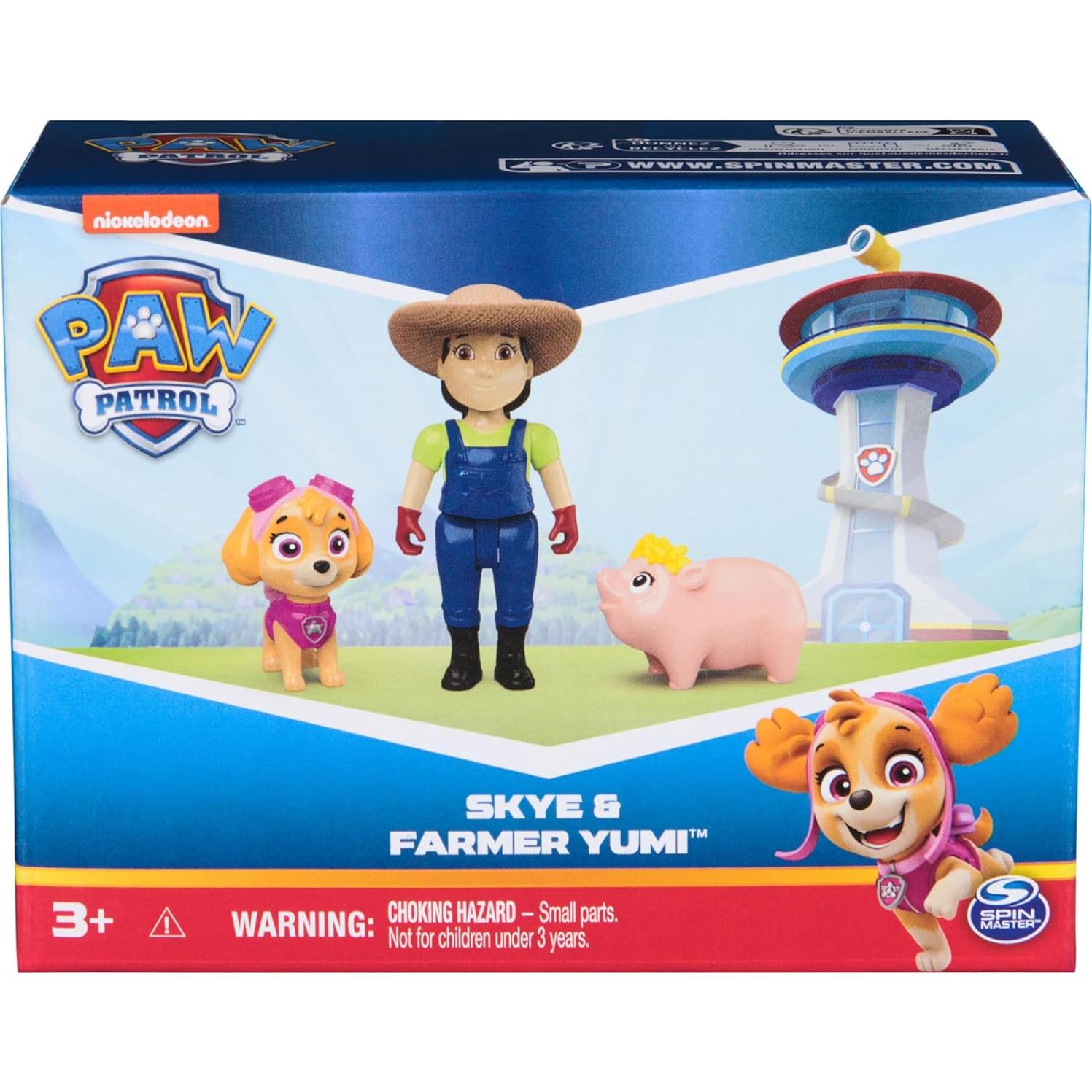 Figuras de Paw Patrol Skye, Farmer Yumi y Cerdito - Juguetes