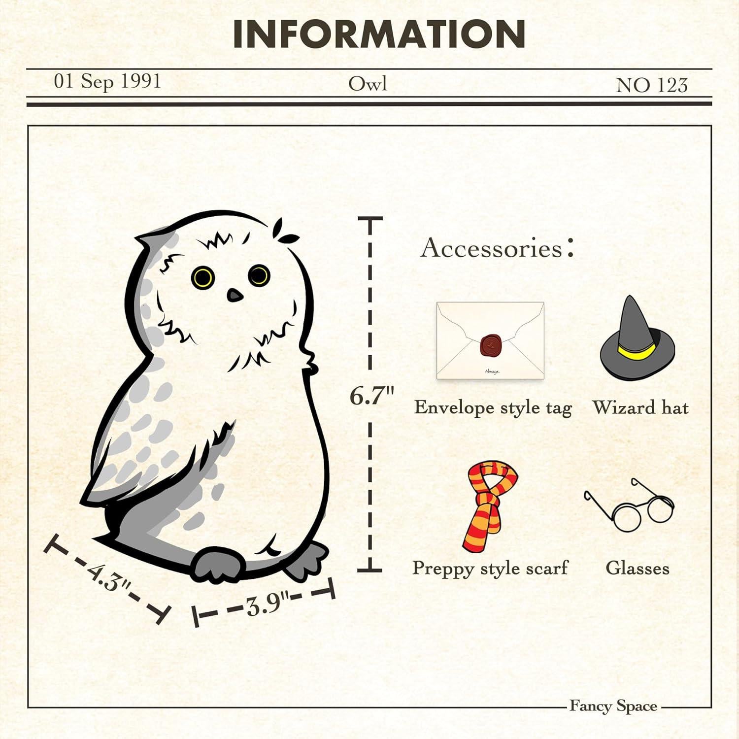 Búho Mágico de Peluche Fancy Space 17 cm con Accesorios