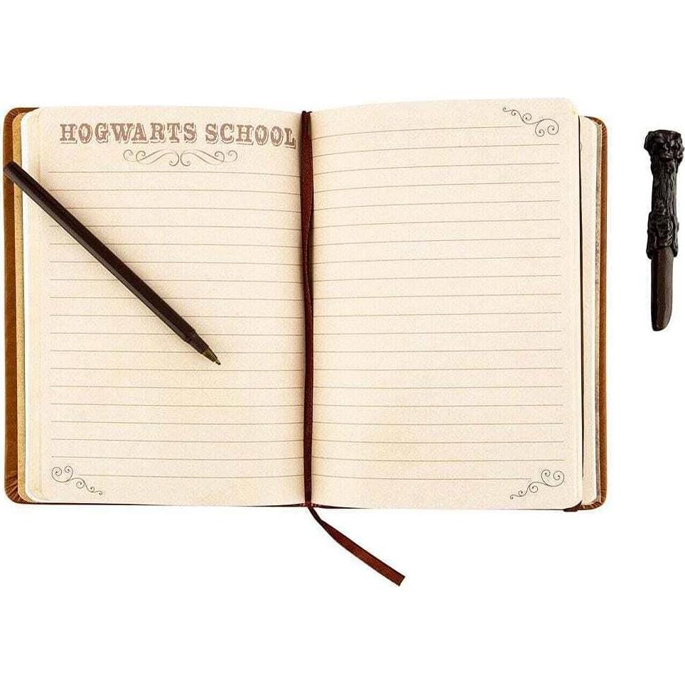 Diario de Cuero Sintético Harry Potter con Pluma de Varita