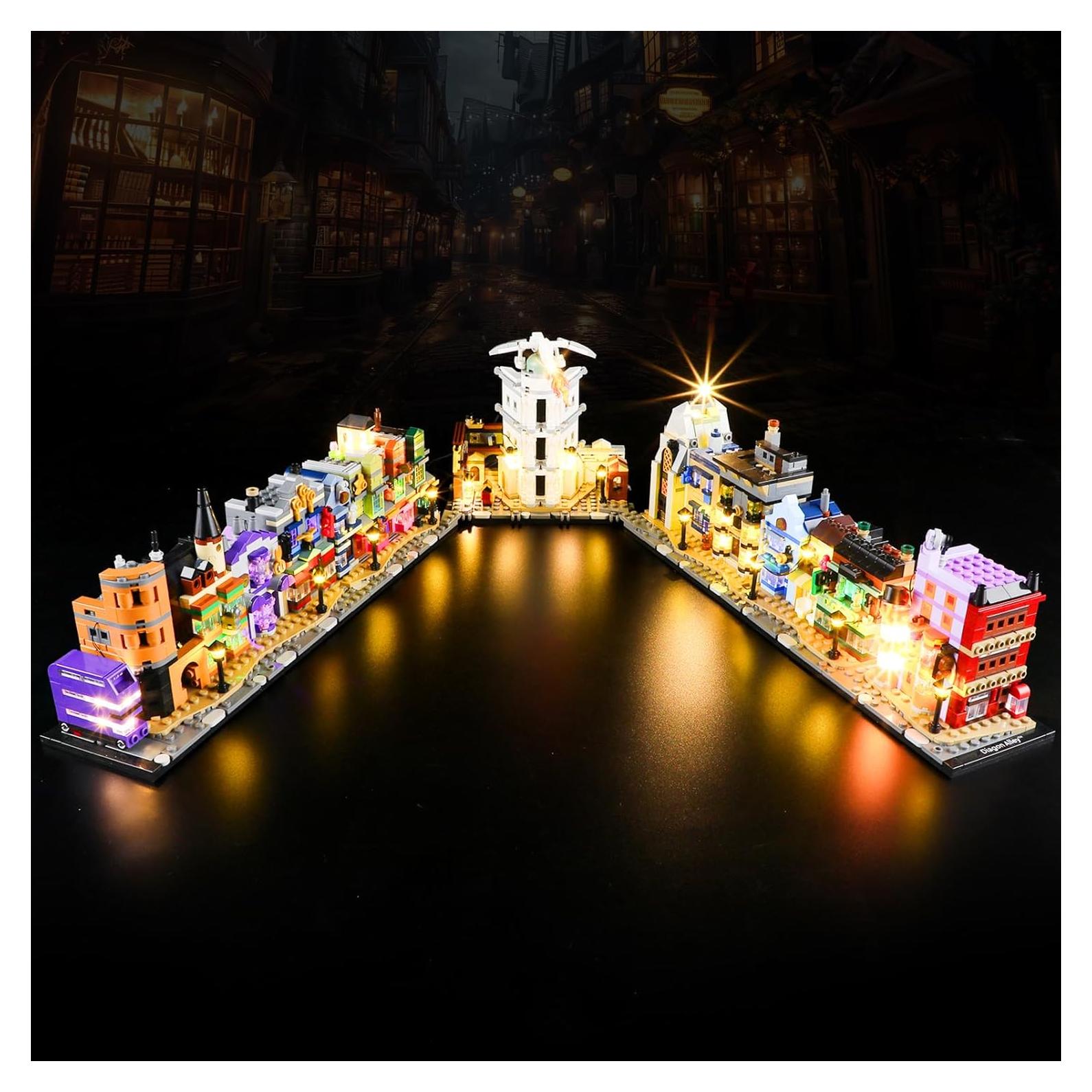BOOZUU Light Kit for Lego-76444 Diagon Alley Wizarding Shops - Lighting Compatible with Lego Harry Potter Diagon Alley Wizarding Shops 76444 Building Set for Adults (Lights Only, No Lego Set)