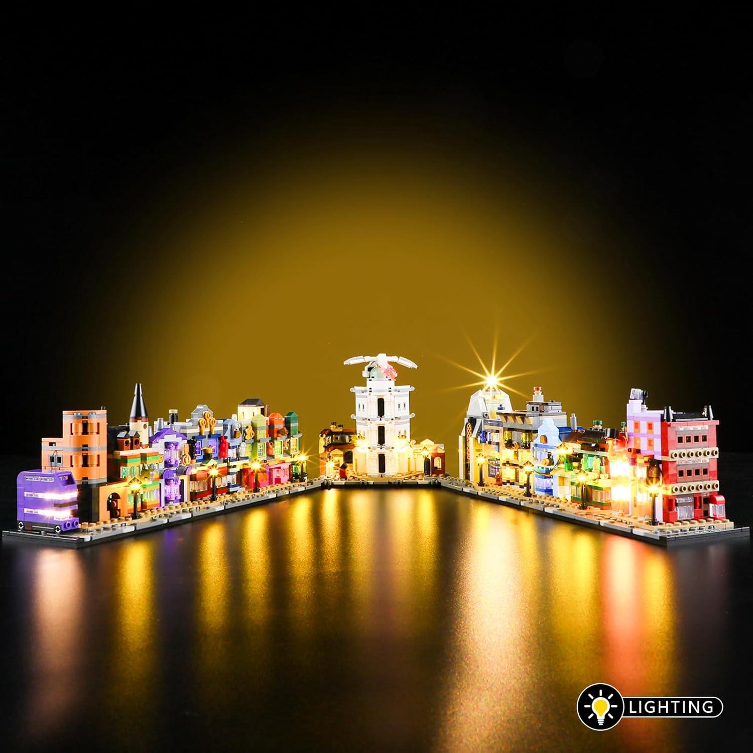 BOOZUU Light Kit for Lego-76444 Diagon Alley Wizarding Shops - Lighting Compatible with Lego Harry Potter Diagon Alley Wizarding Shops 76444 Building Set for Adults (Lights Only, No Lego Set)