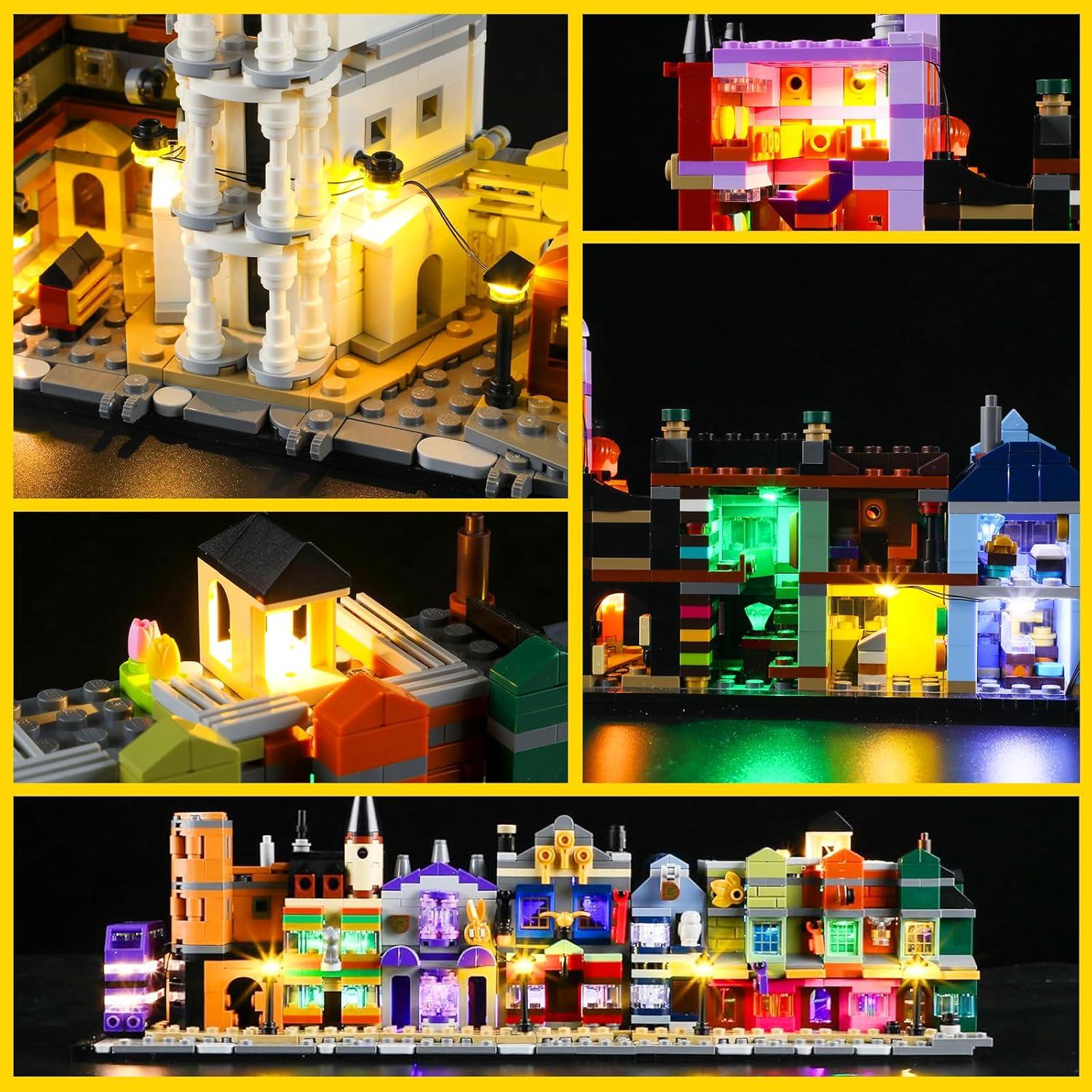 BOOZUU Light Kit for Lego-76444 Diagon Alley Wizarding Shops - Lighting Compatible with Lego Harry Potter Diagon Alley Wizarding Shops 76444 Building Set for Adults (Lights Only, No Lego Set)