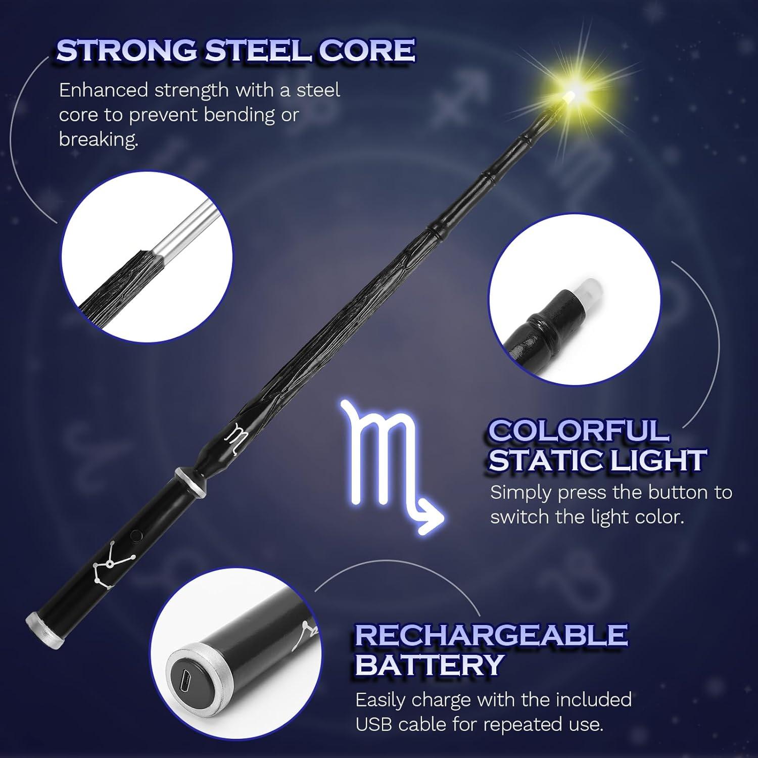 Varita Mágica Iluminada WizWonders Escorpio 5 Colores LED