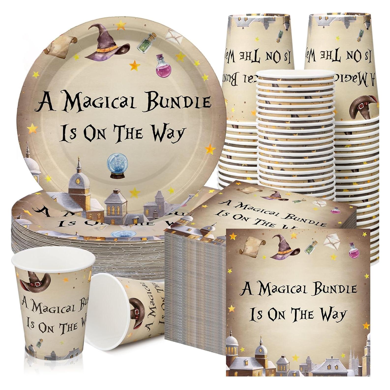 Hushee 200 Pcs Utensilios de Fiesta Mágica para 50 Invitados